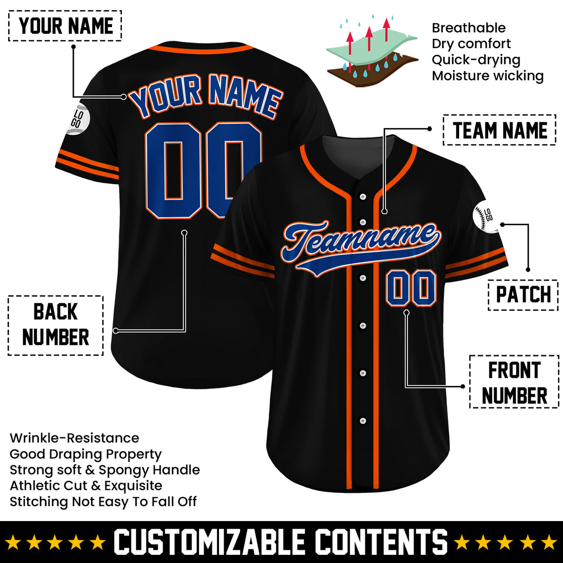 Custom Electric Blaze Baseball Jersey