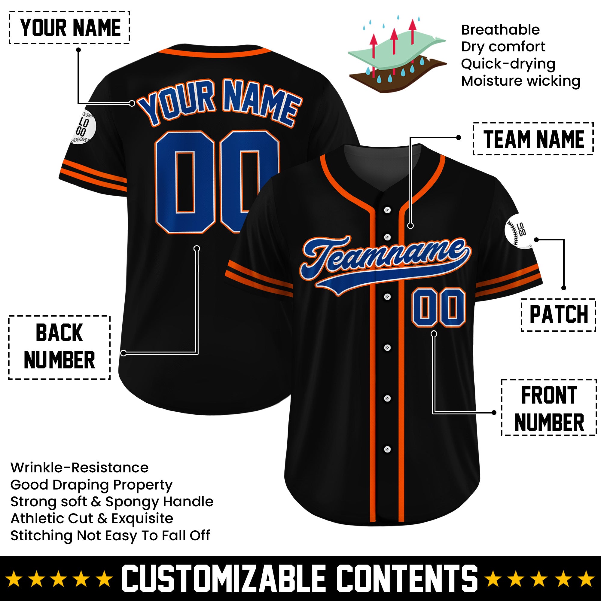 Custom Electric Blaze Baseball Jersey