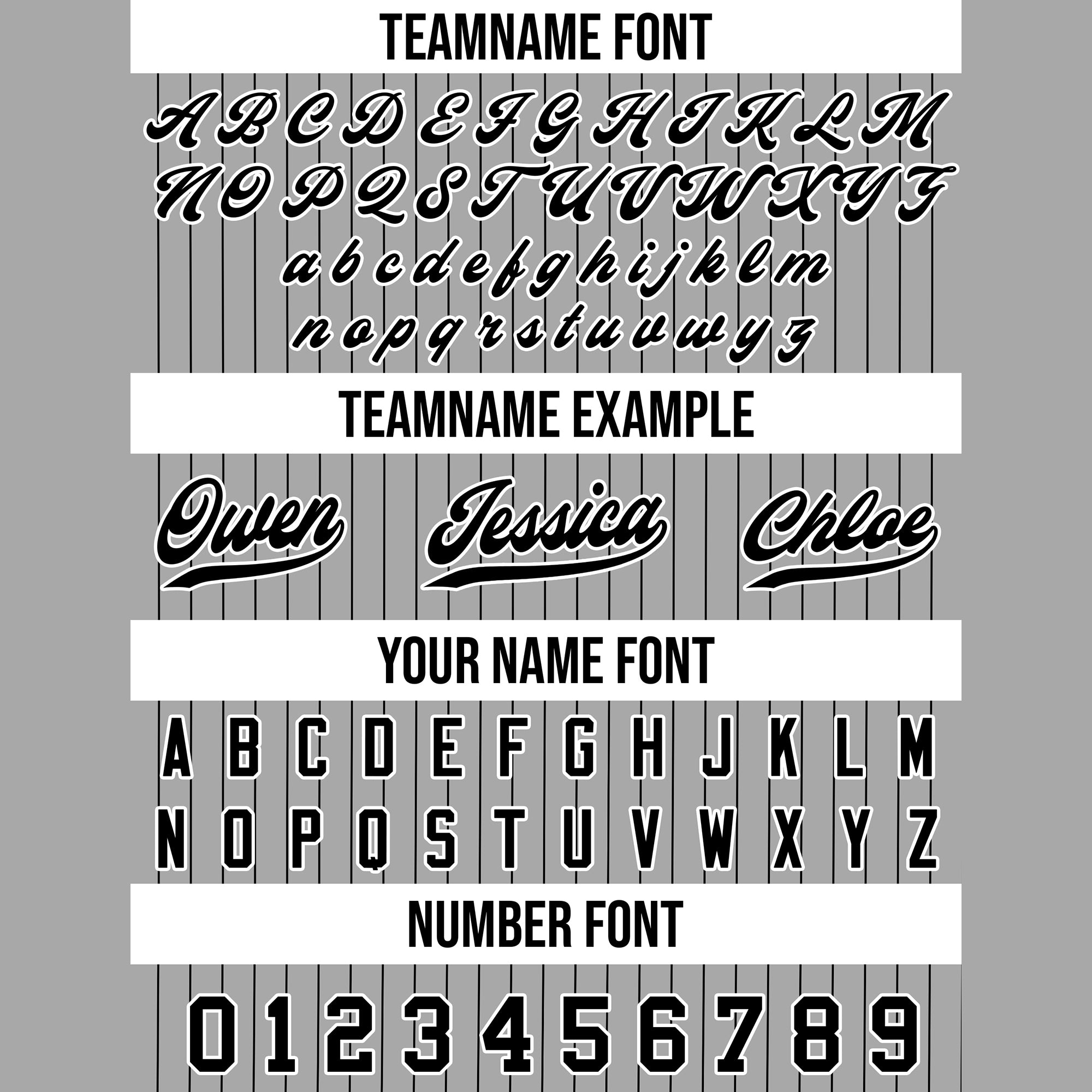 Custom Grey Black Pinstriped Baseball Uniform