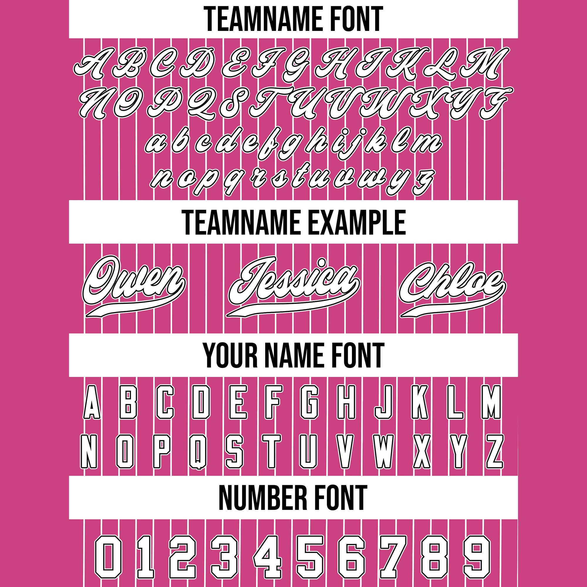 Custom Hot Pink White Pinstripe Baseball Jersey, Custom Team Name Number Baseball Jersey