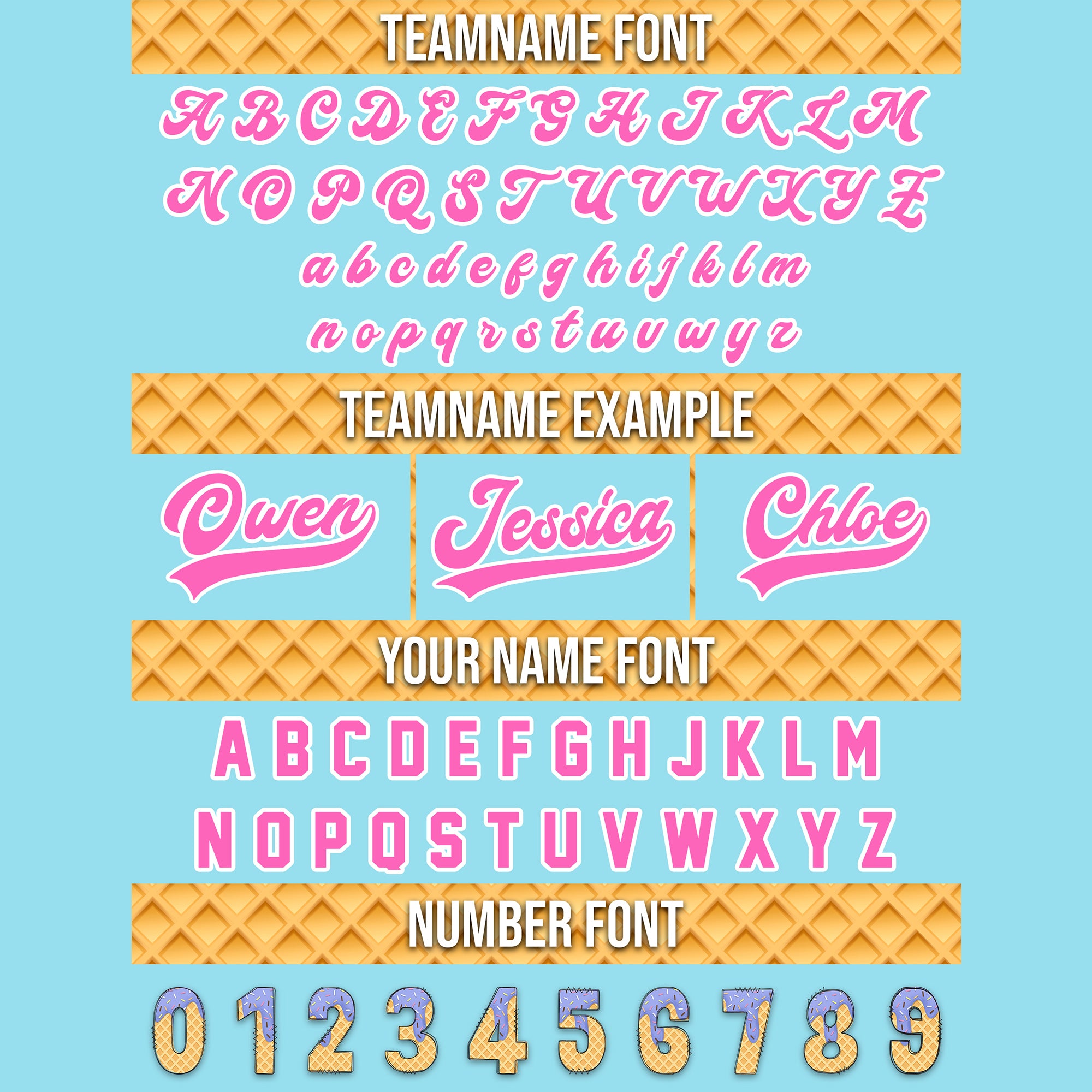 Custom Ice Cream Drip Dream Delights Blue Pink Jersey