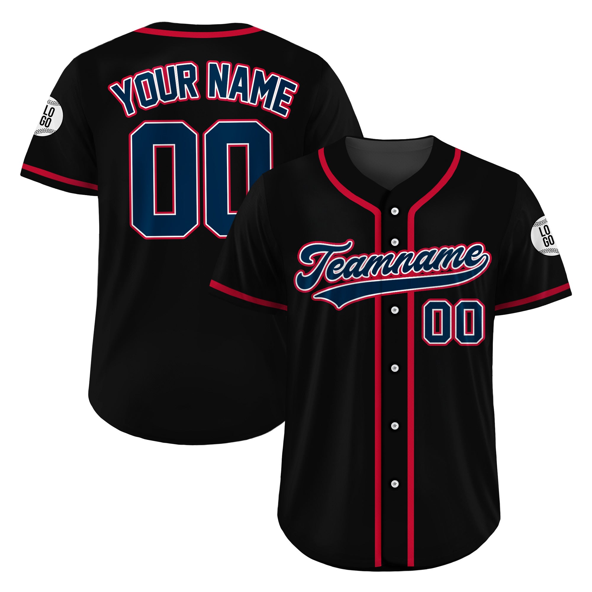Custom Liberty Strike Black Baseball Jersey