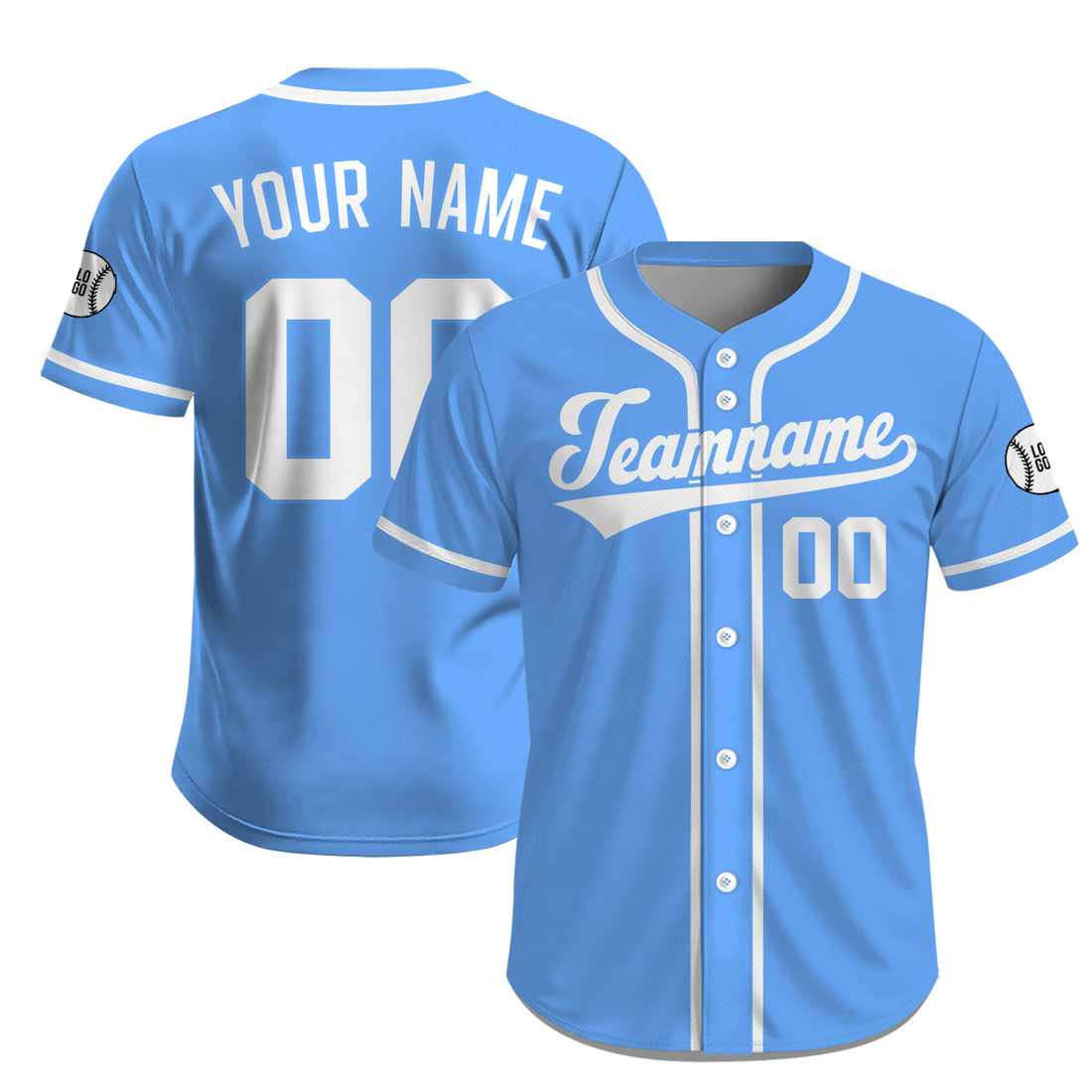 Custom Light Blue Baseball Jersey,Personalized Name Number Baseball Shirt for Men Women Youth
