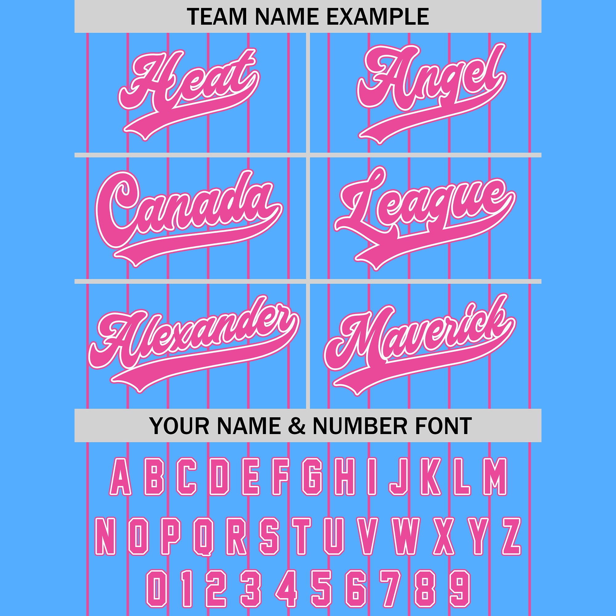 Custom Light Blue Pink Pinstripe Baseball Jersey
