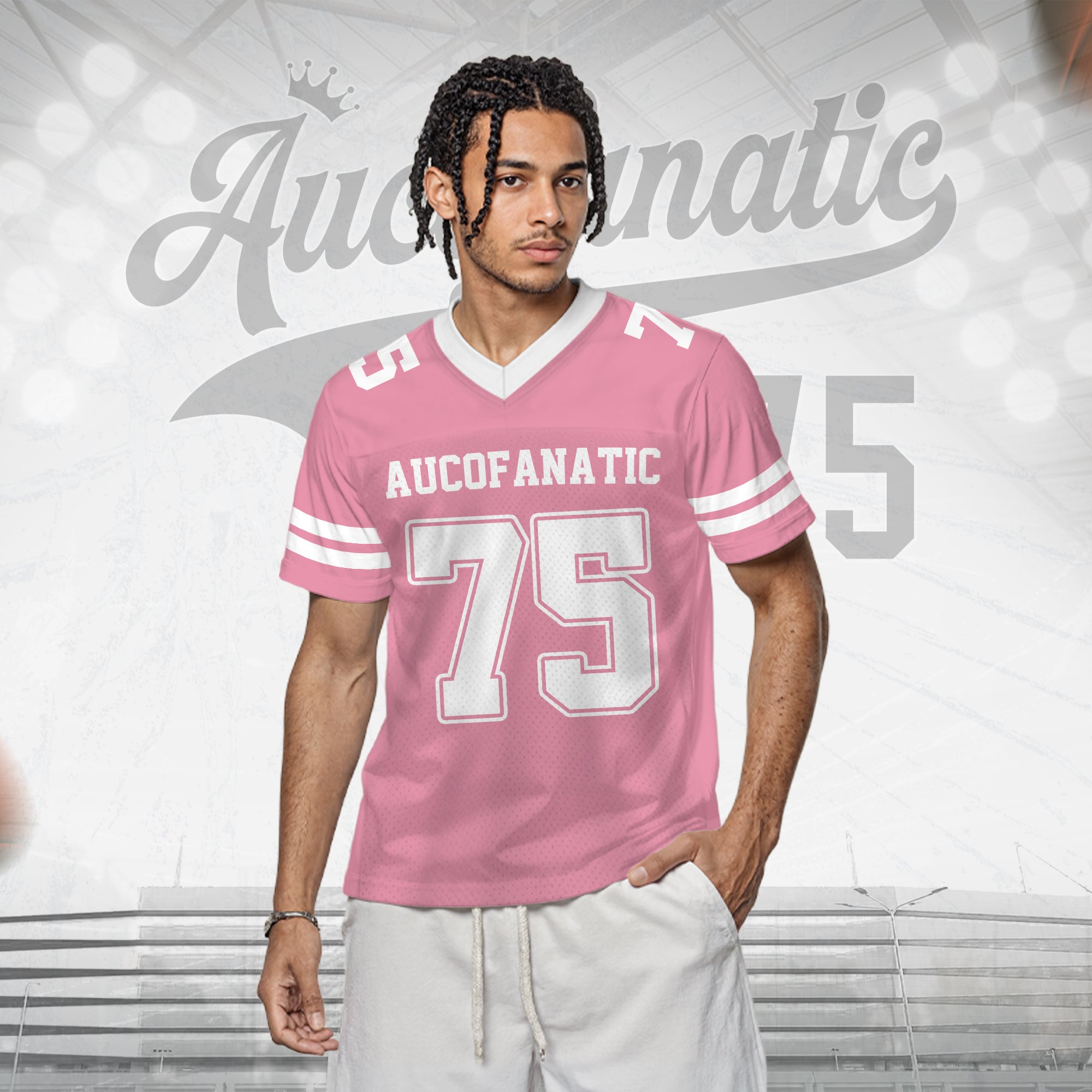 Custom Light Pink Football Jersey, Personalized Name Number Logo for Men Women