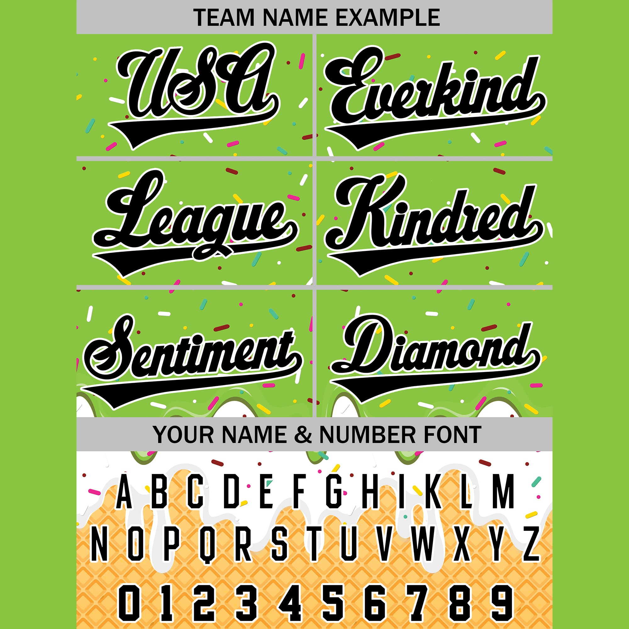 Custom Lime Green Black Ice Cream Drip Baseball Jersey