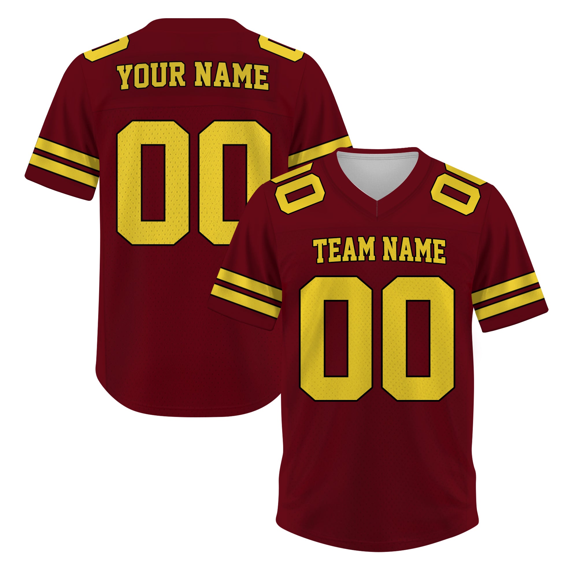 Custom Maroon Gold Football Jersey, Gift For Fan Football Team Shirt