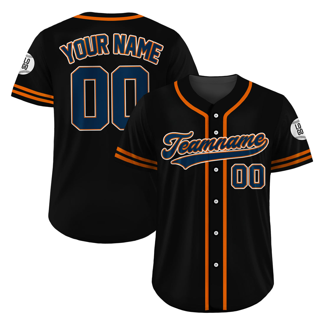Custom Midnight Blaze Black Baseball Jersey