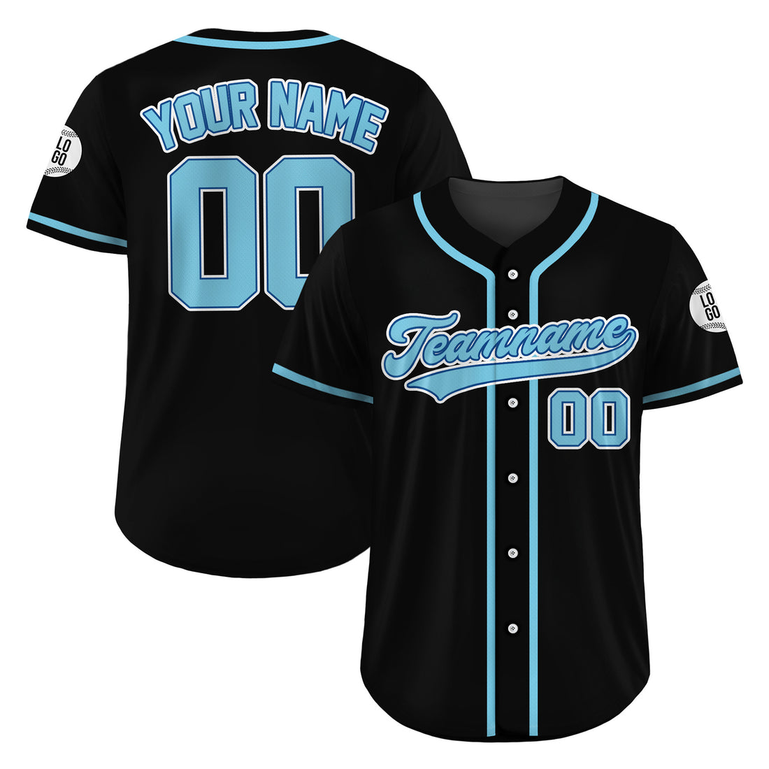 Custom Midnight Ice Black Baseball Jersey