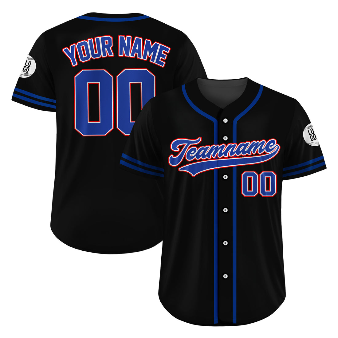 Custom Midnight Patriot Baseball Jersey