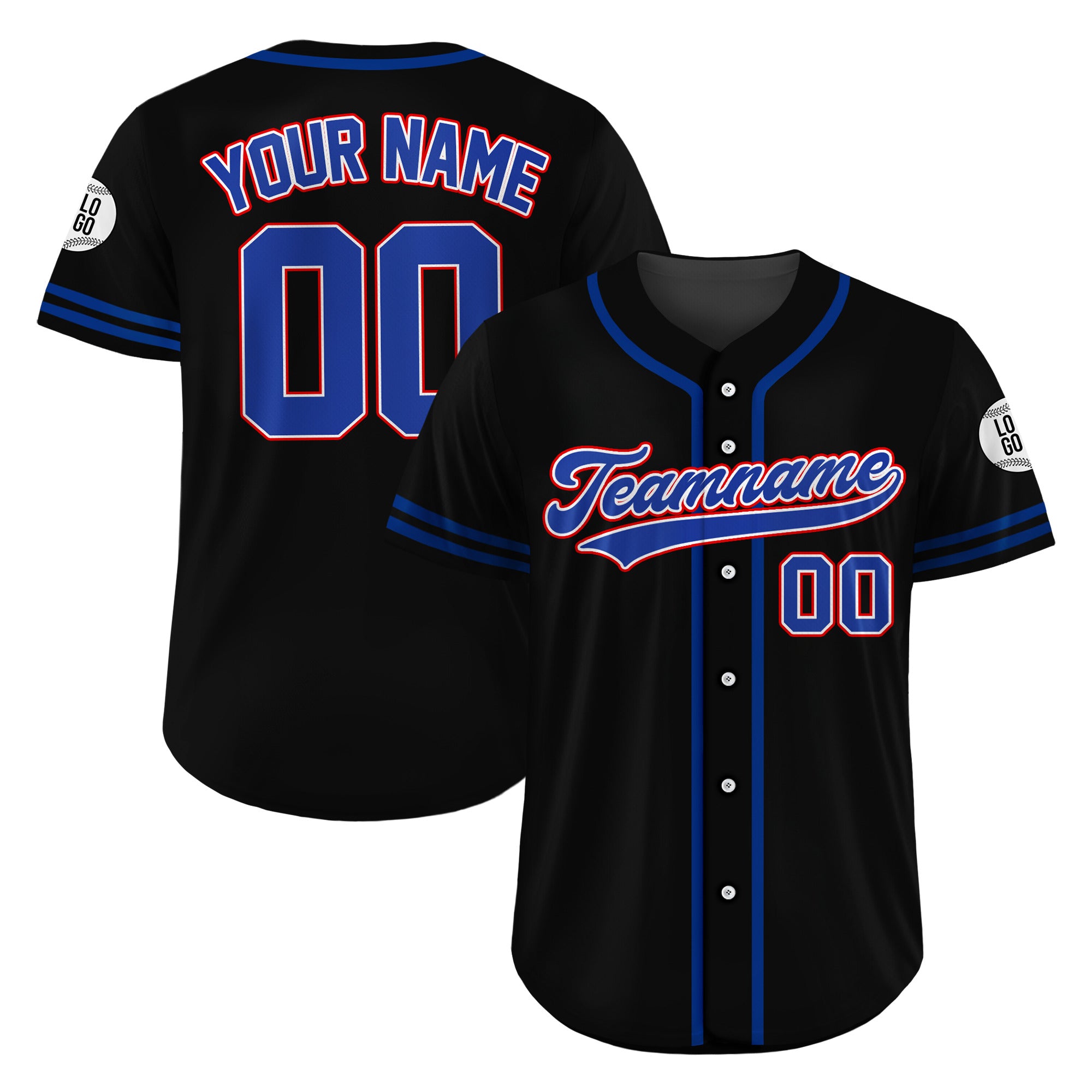 Custom Midnight Patriot Baseball Jersey