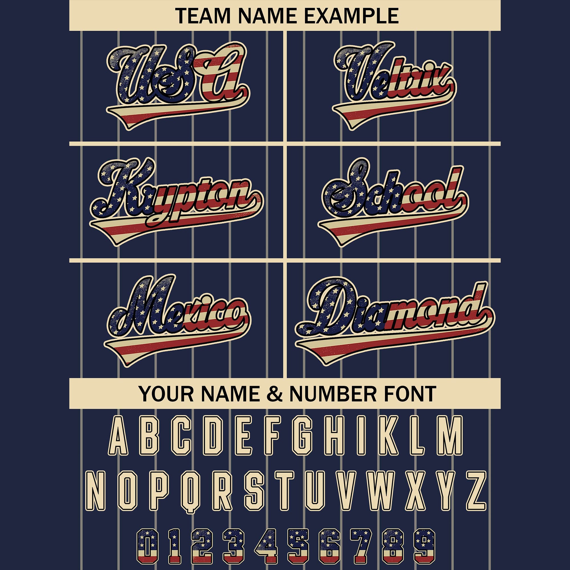 Custom Navy USA Freedom July 4th Pinstripe Baseball Jersey