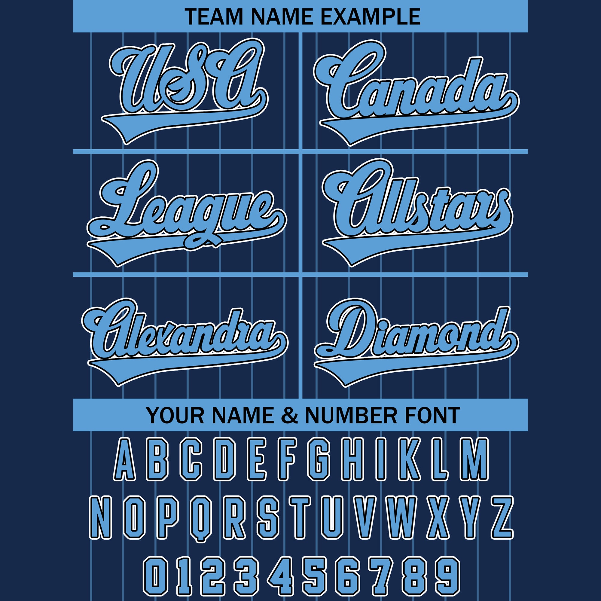Custom Navy and Sky Blue Baseball Jersey, Pinstripe Baseball Button Down for Men Women Youth