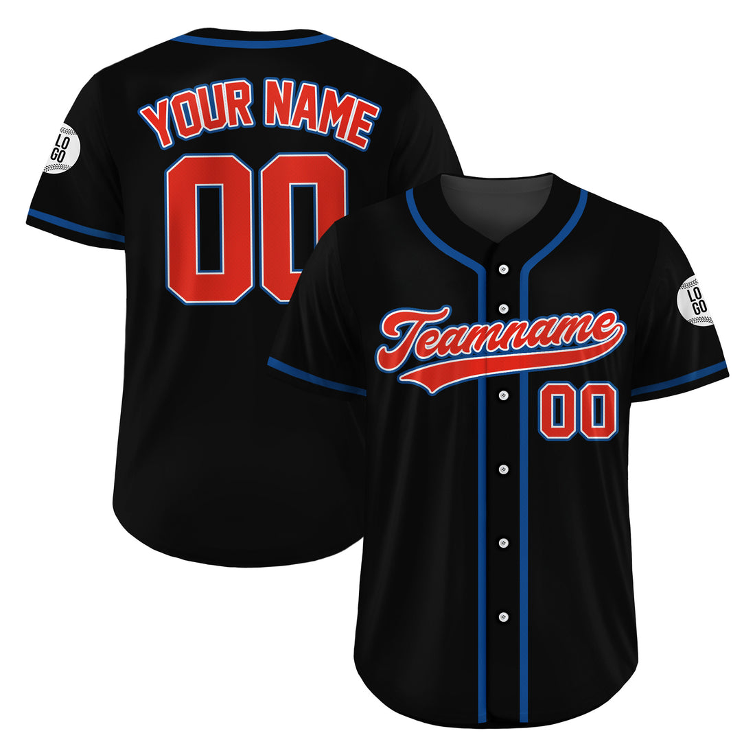 Custom Patriot Blaze Black Baseball Jersey