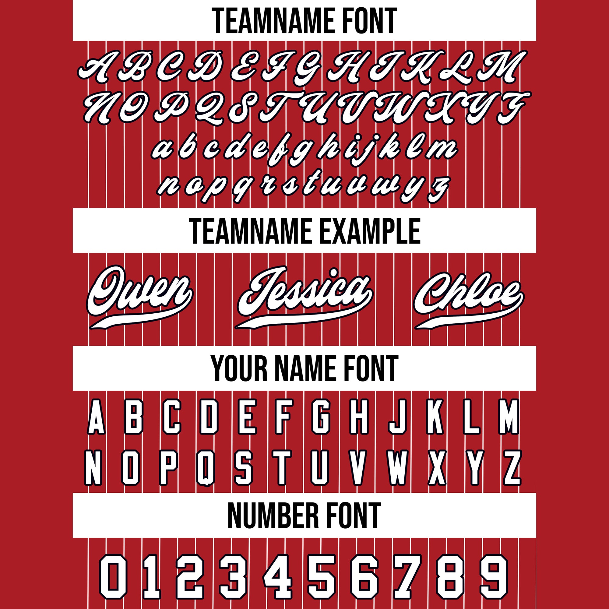 Custom Red White Pinstripe Baseball Jersey