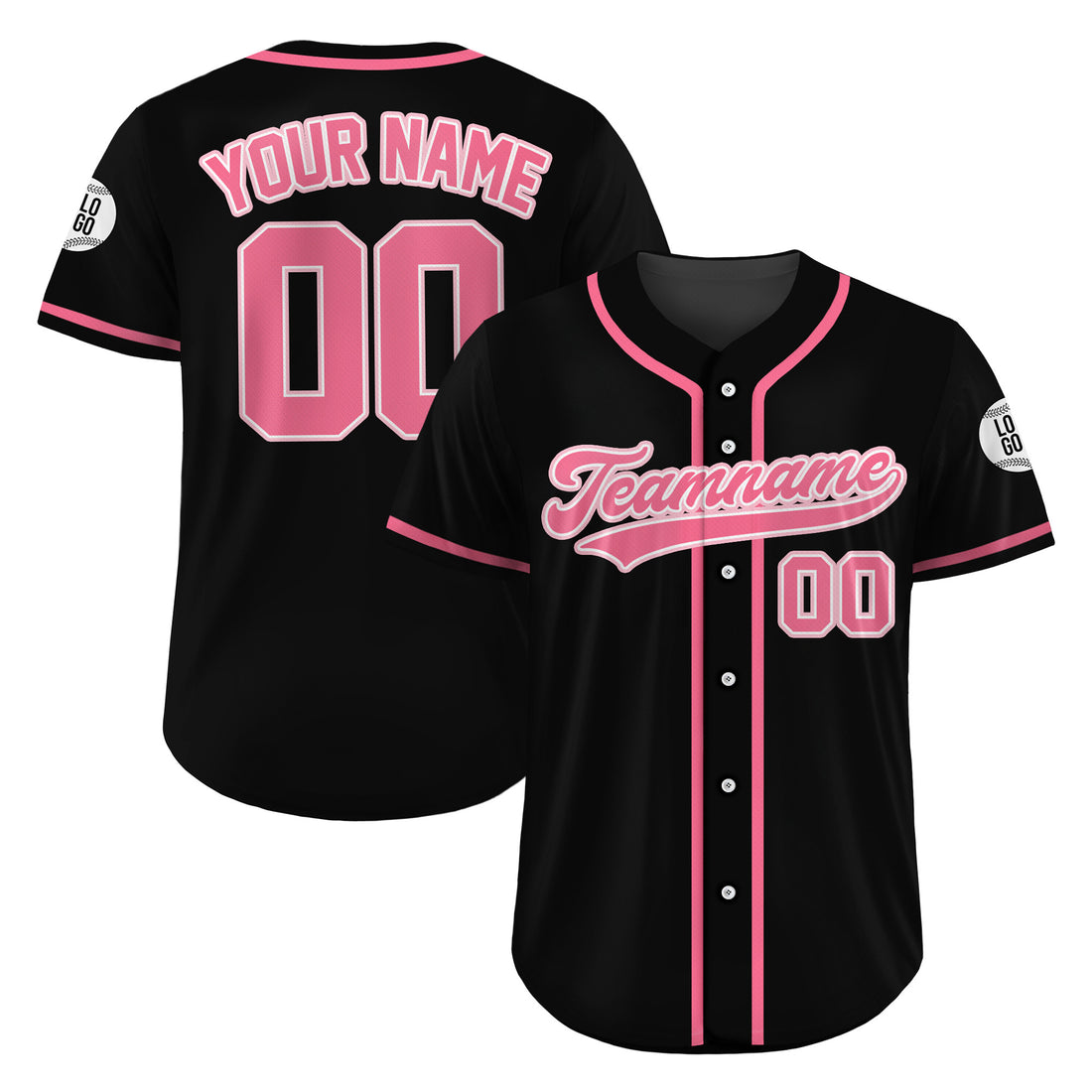 Custom Rose Noir Black Baseball Jersey