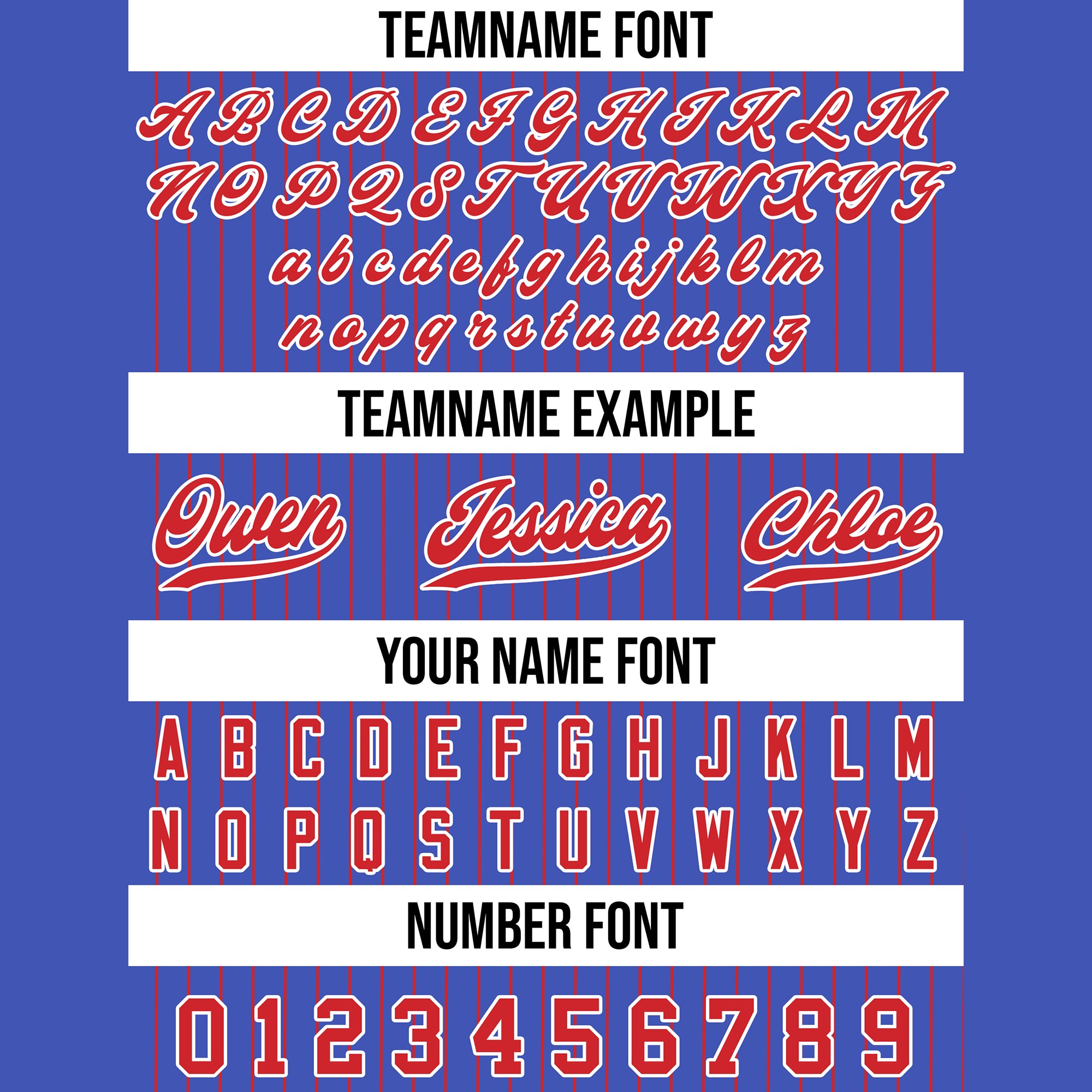 Custom Royal Blue Red Pinstripe Baseball Jersey, Gift for Baseball Fans