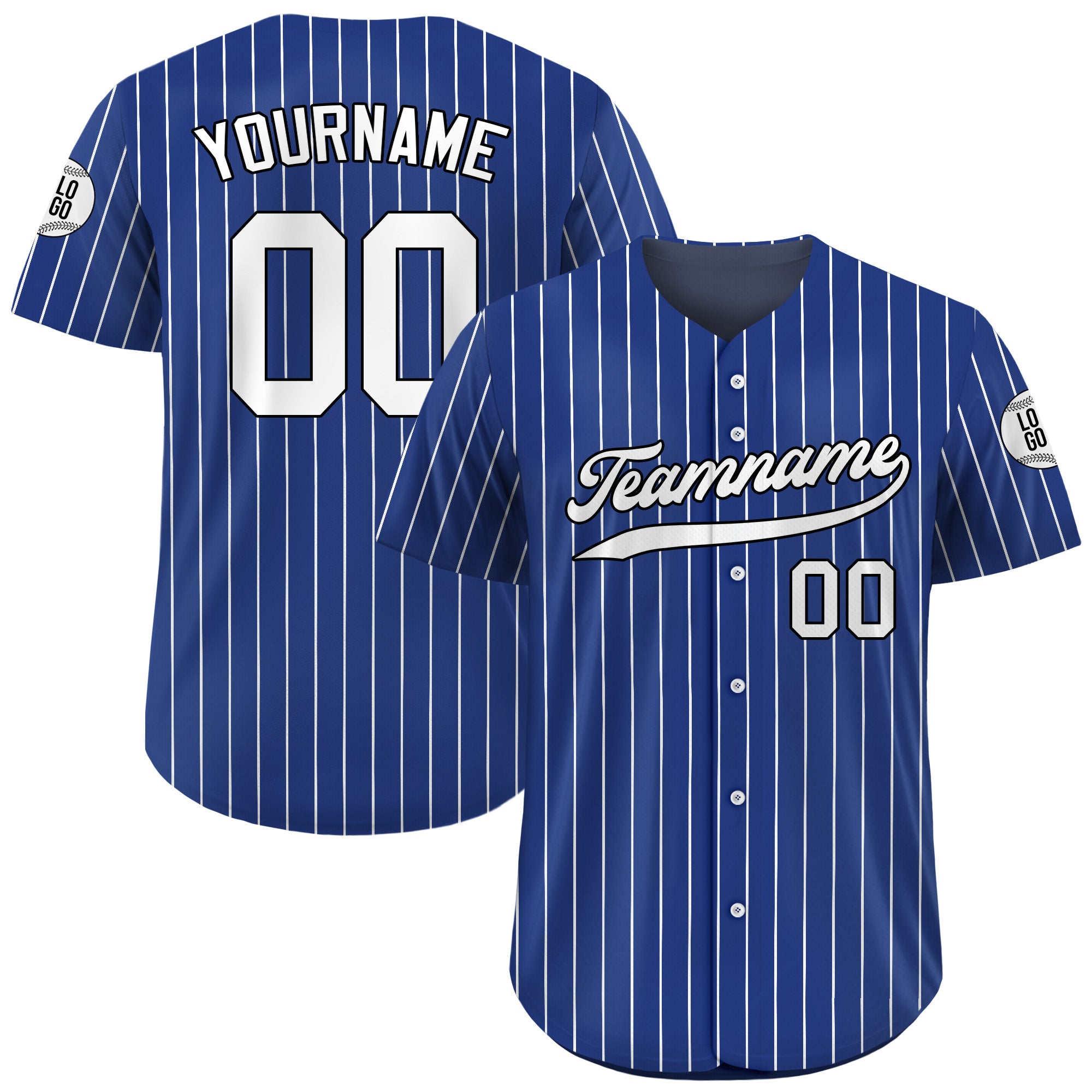 Custom Royal Blue White Pinstripe Baseball Jersey, Custom Jerseys Shirt for Men Women