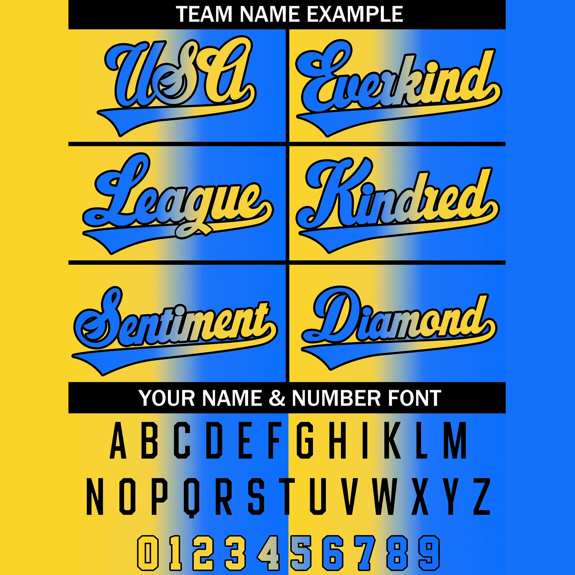 Custom Royal Blue Yellow Gradient Team Baseball Jersey
