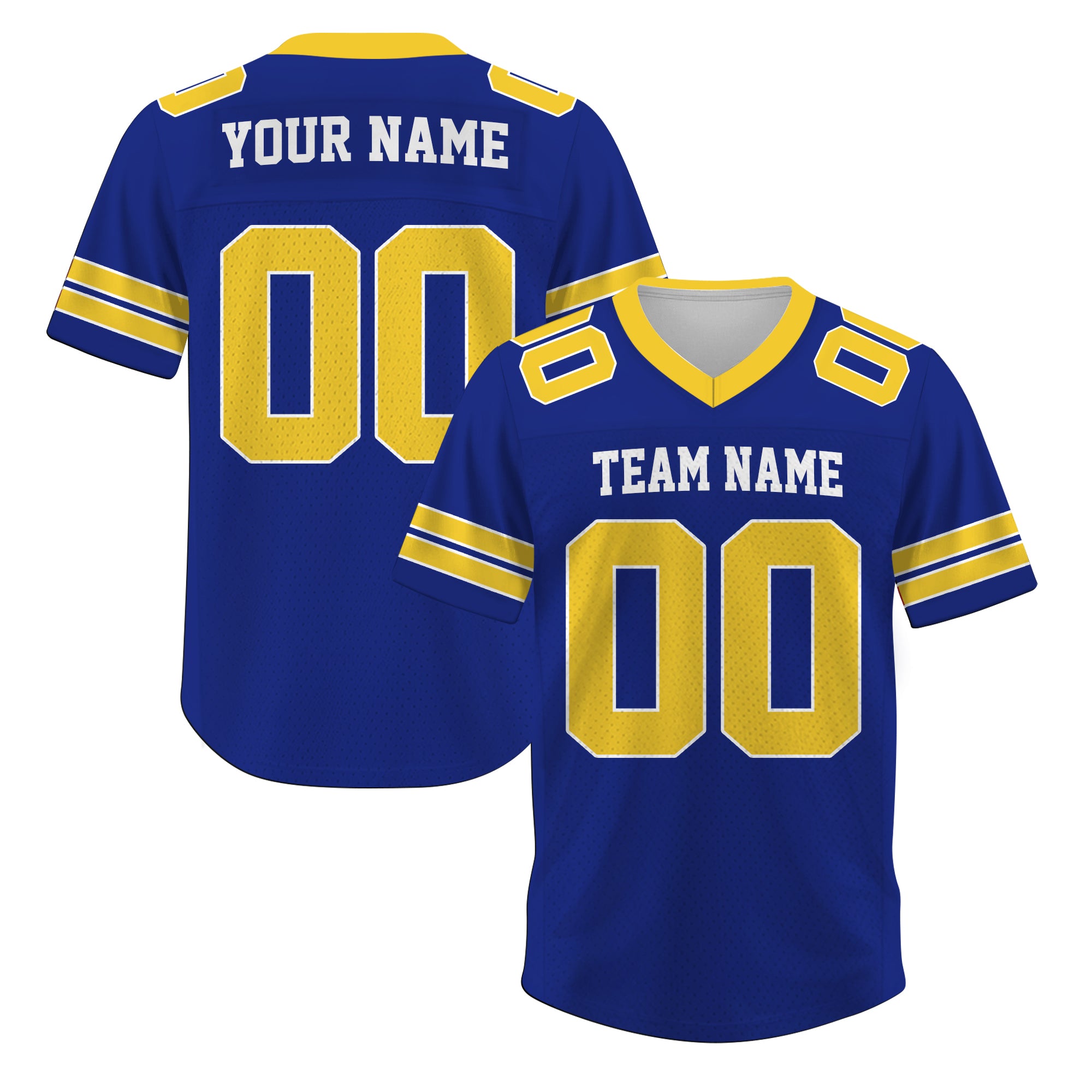 Custom Royal Blue and Gold Football Jersey, Gift For Fan Football Team Shirt