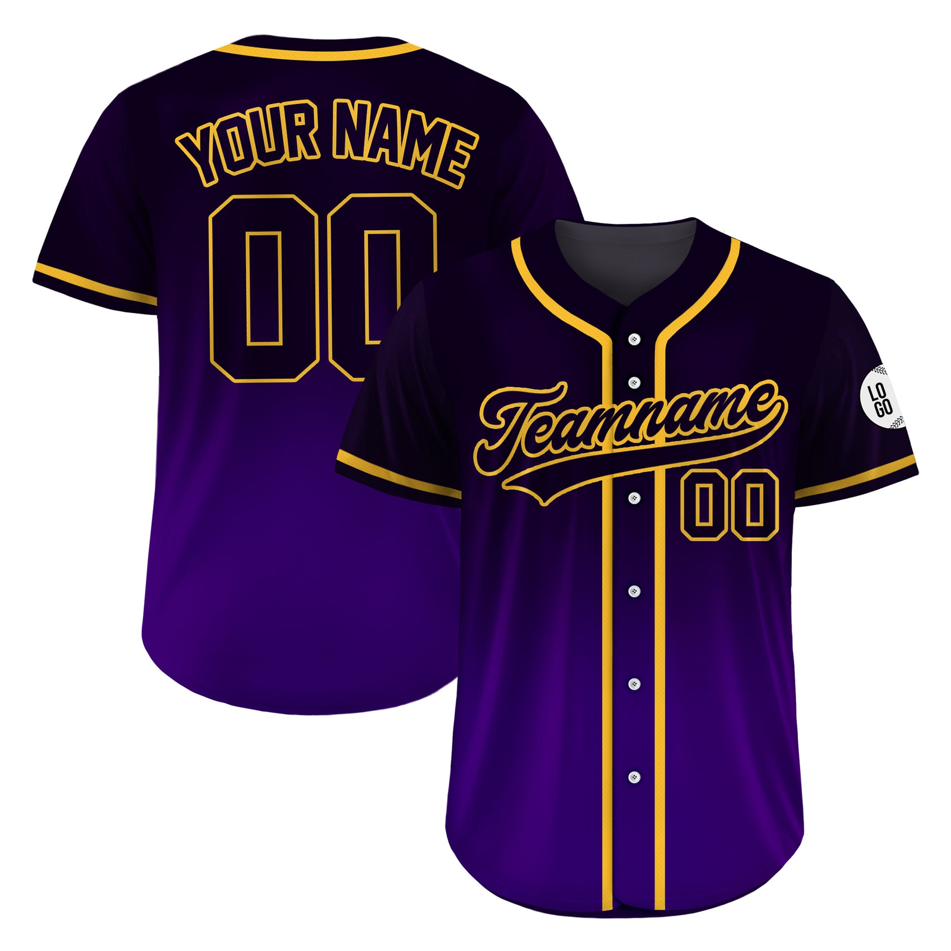 Custom Royal Night Fade Gradient Baseball Jersey