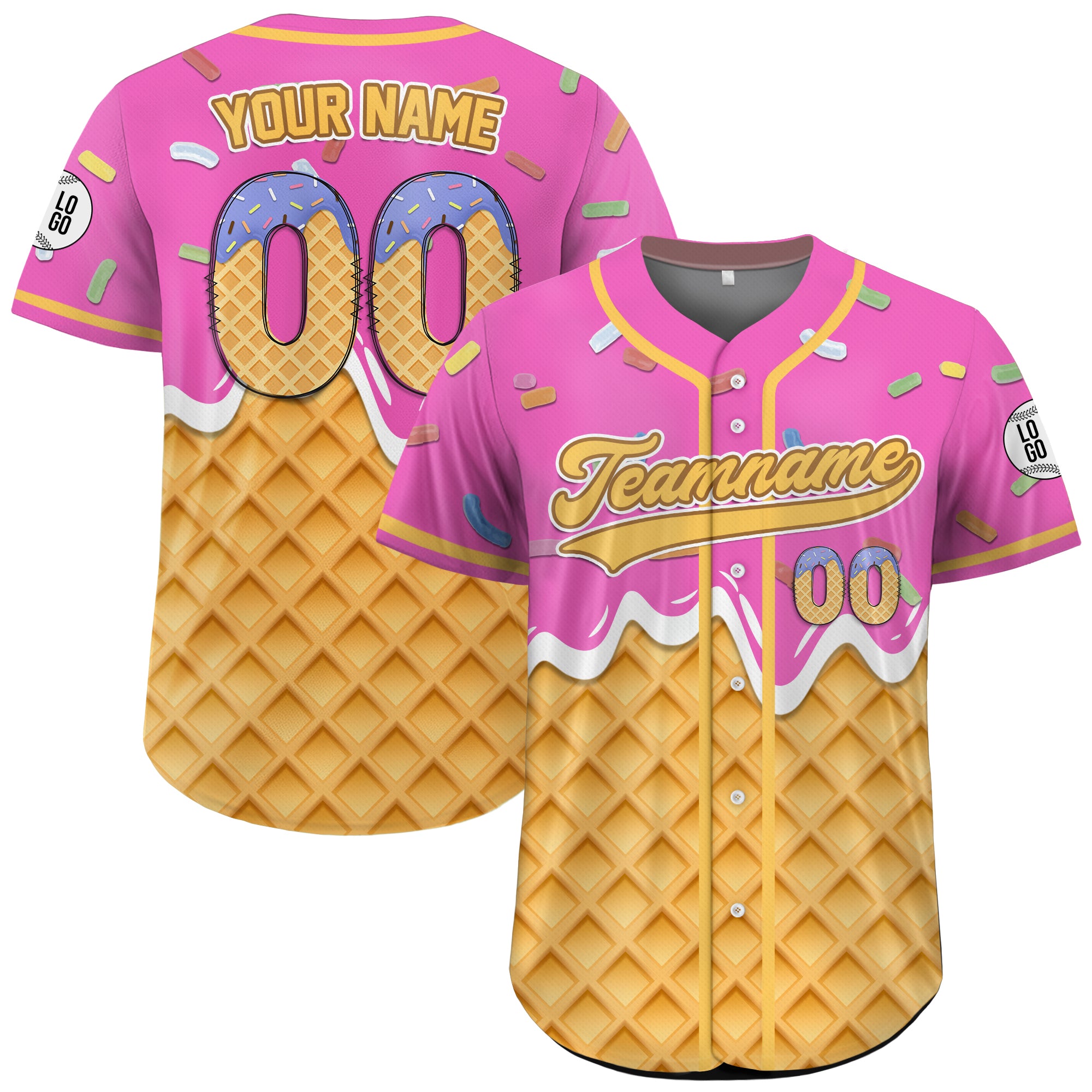 Custom Strawberry Drip Delight Baseball Jersey
