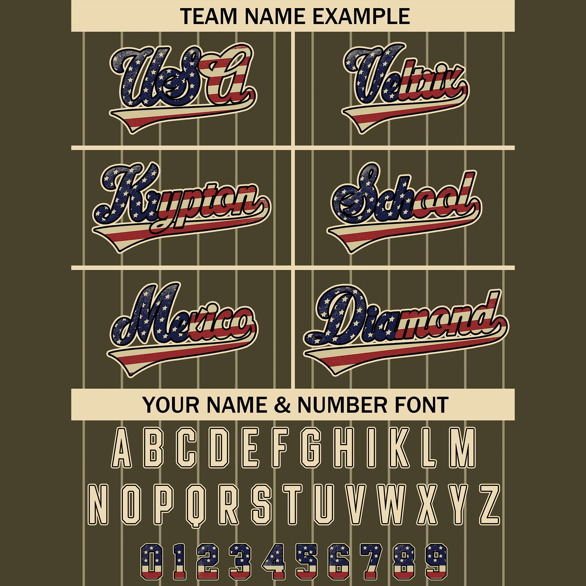 Custom USA Victory Stripes Military Green July 4th Jersey