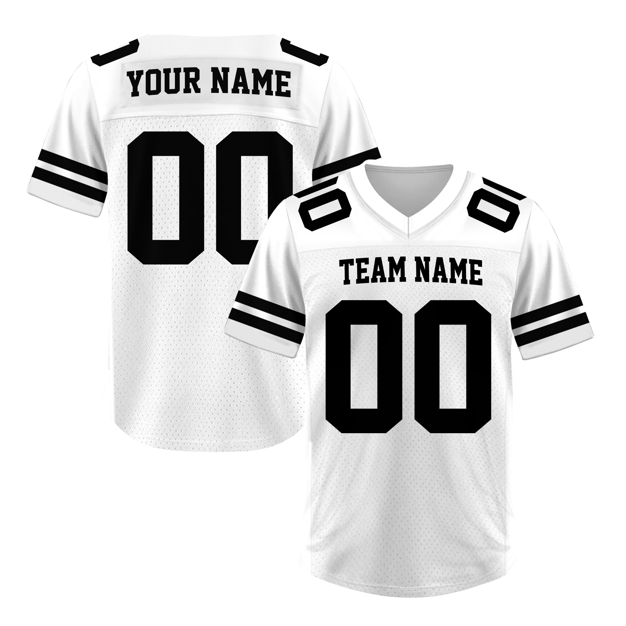 Custom White Black Football Jersey, Personalized Name Number  Logo Football Jerseys for Men Women Youth