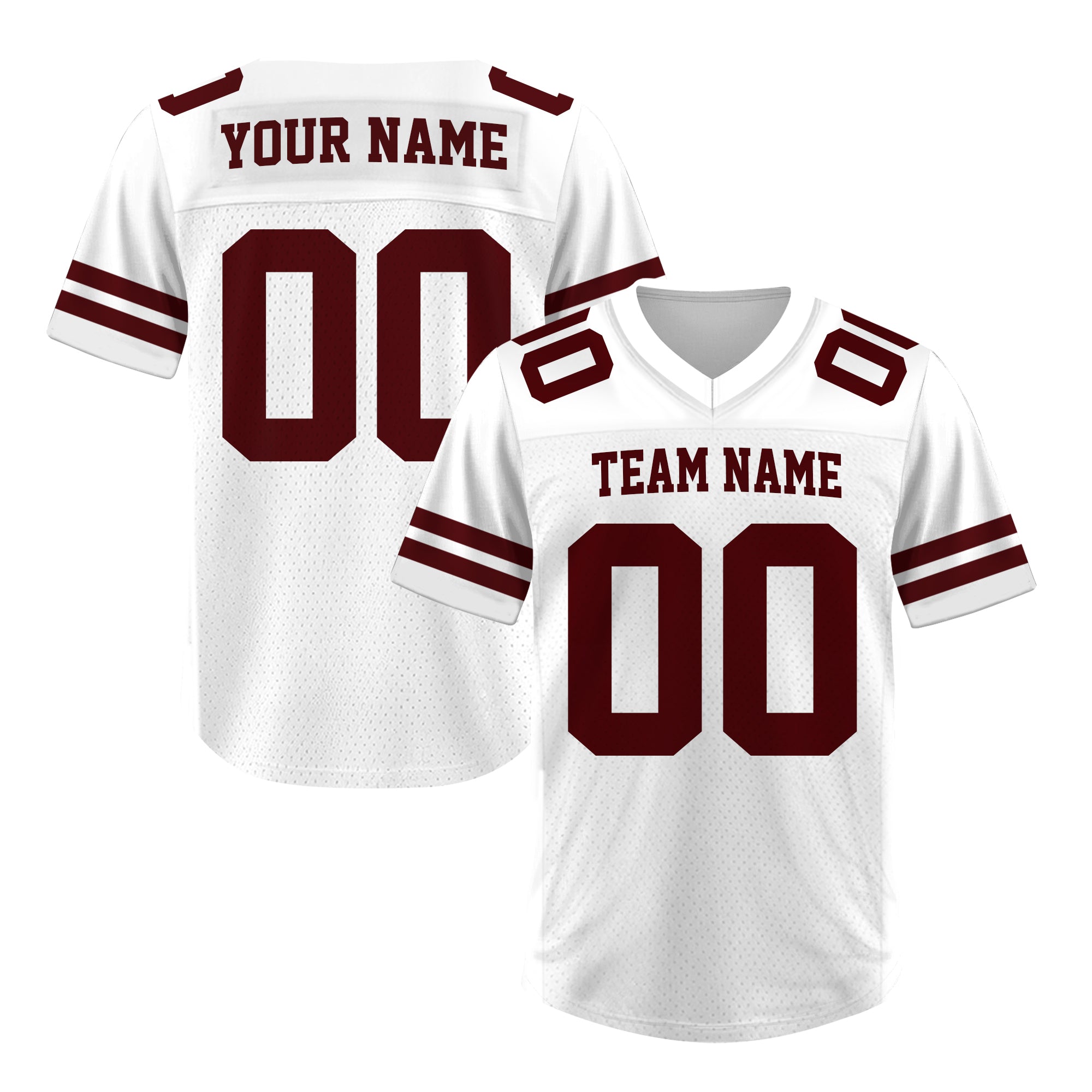 Custom White Maroon Football Jersey, Personalized Football Jersey Shirt For Adult Kid