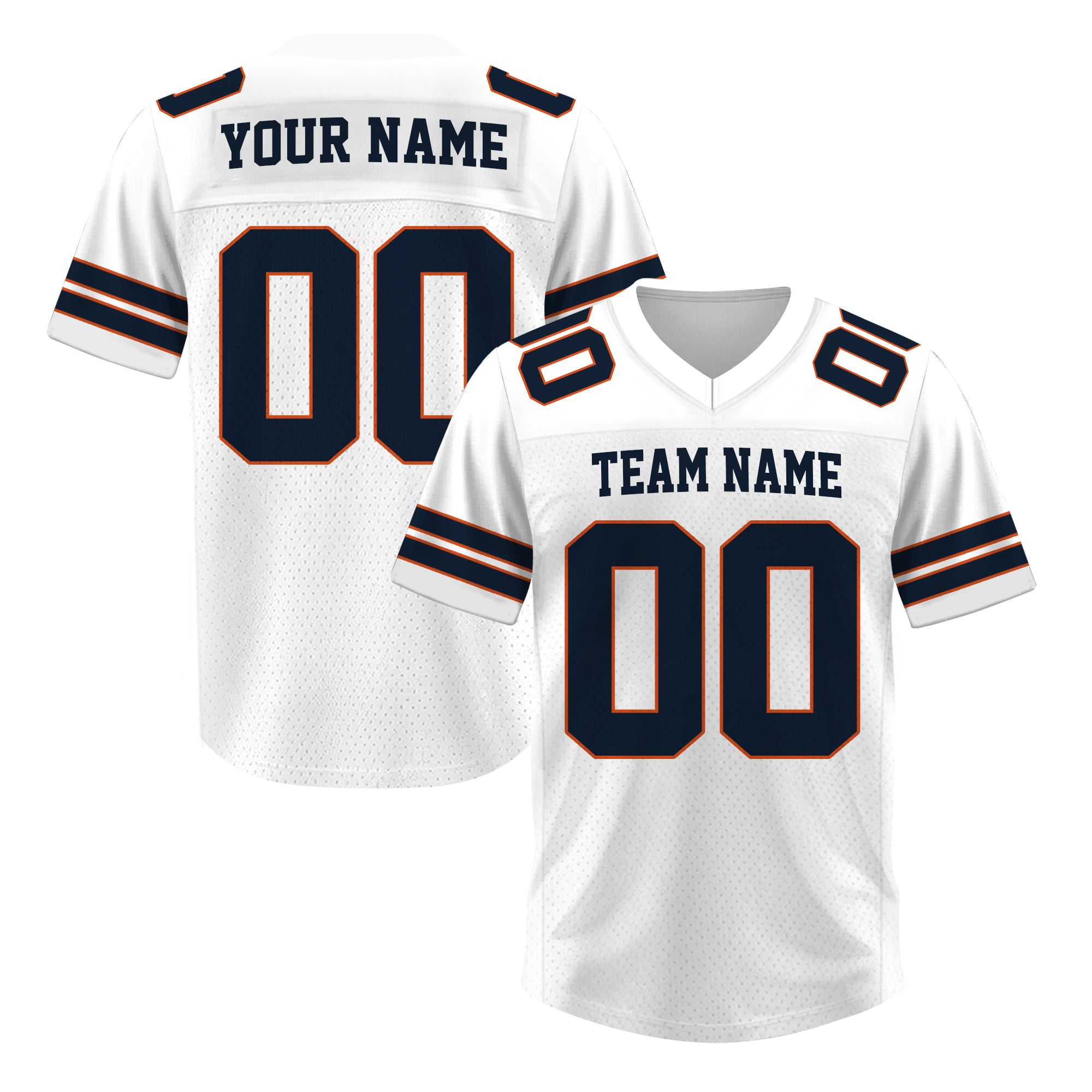Custom White and Navy Football Jersey, Personalized Football Jerseys For Men Women