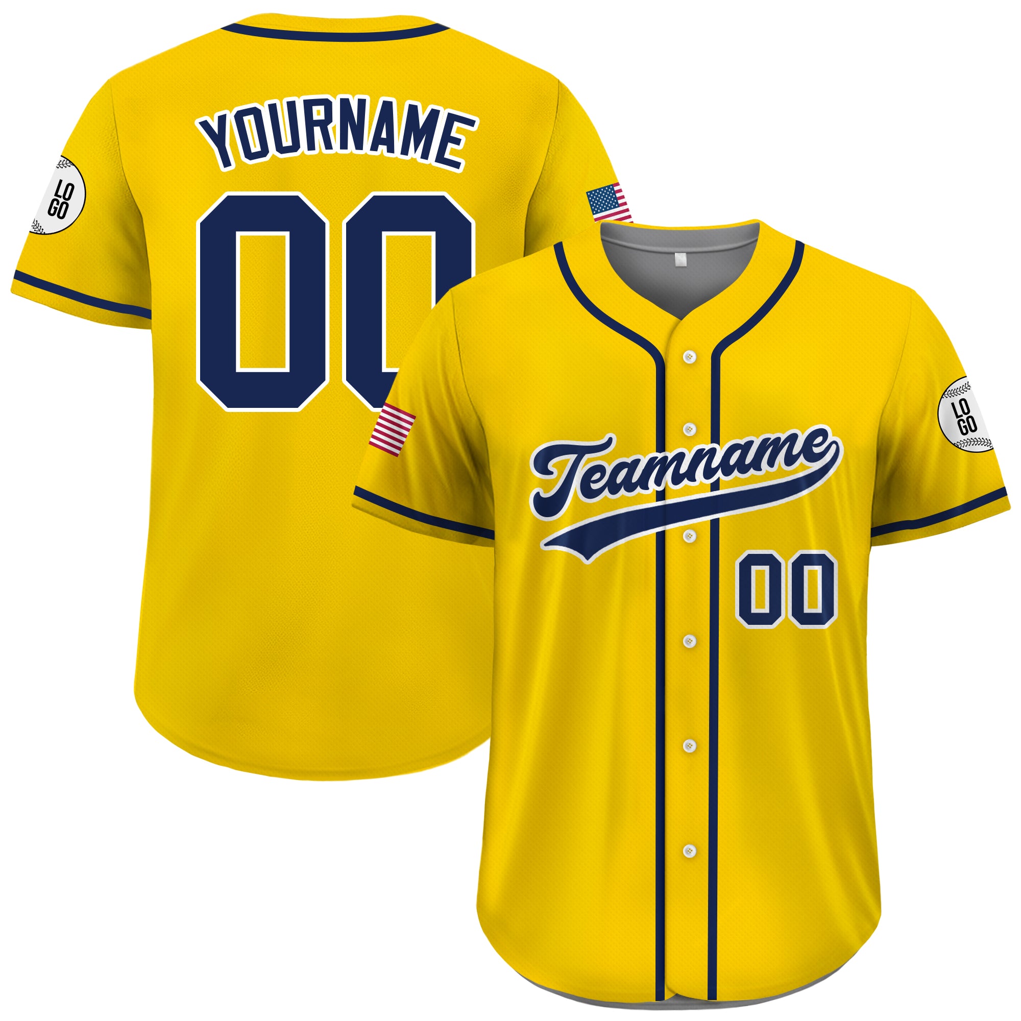 Custom Yellow Solid Baseball Jersey, Personalized Uniform for Men & Women's Teams