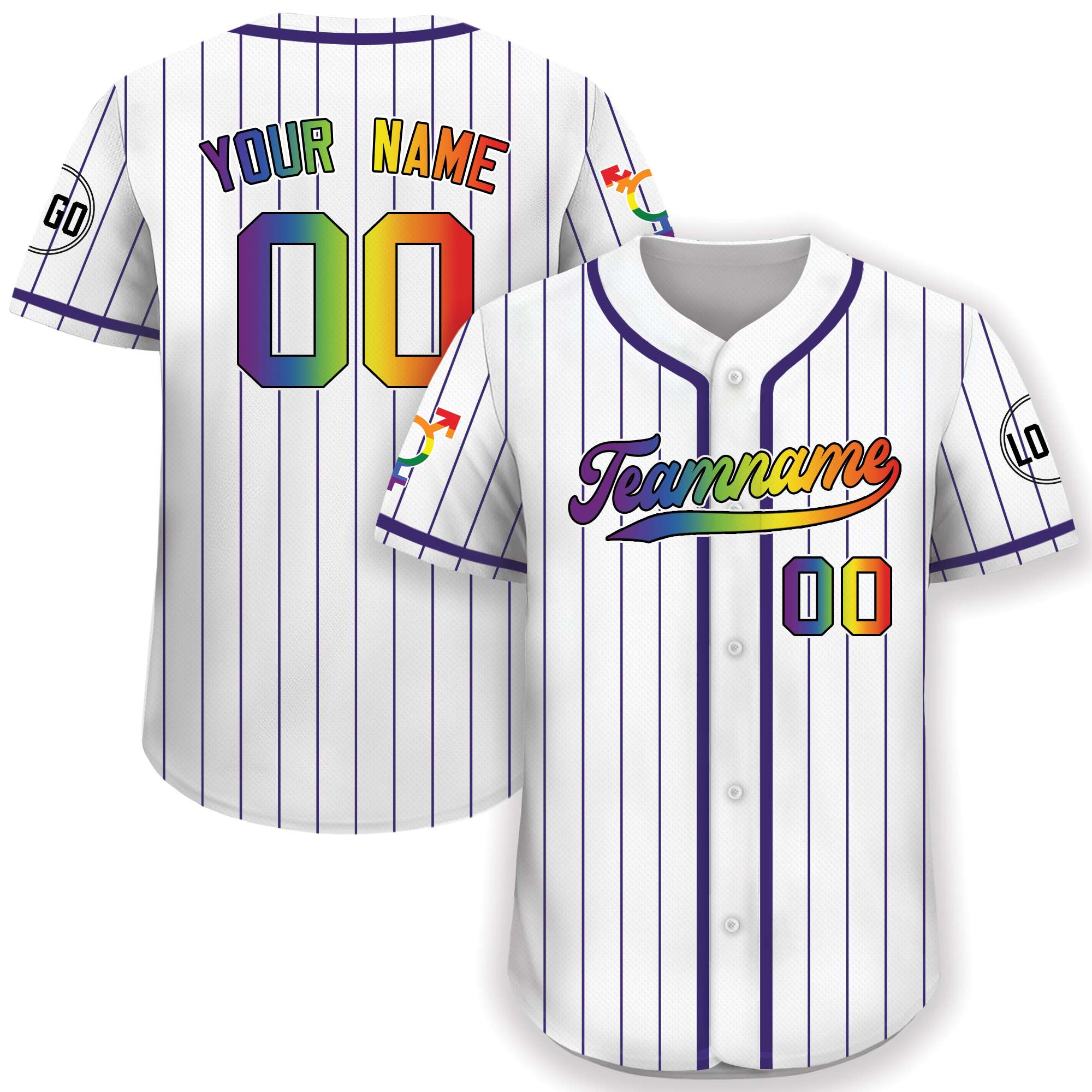 Equality Classic White Pinstripe Custom Baseball Jersey