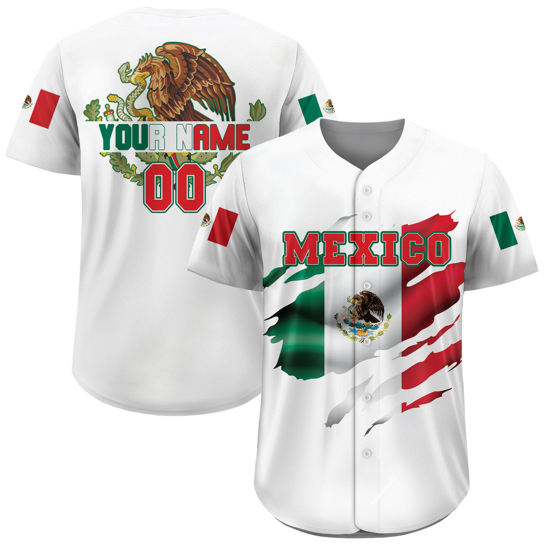 Jersey de Béisbol Mi México, Mi Orgullo Personalizado