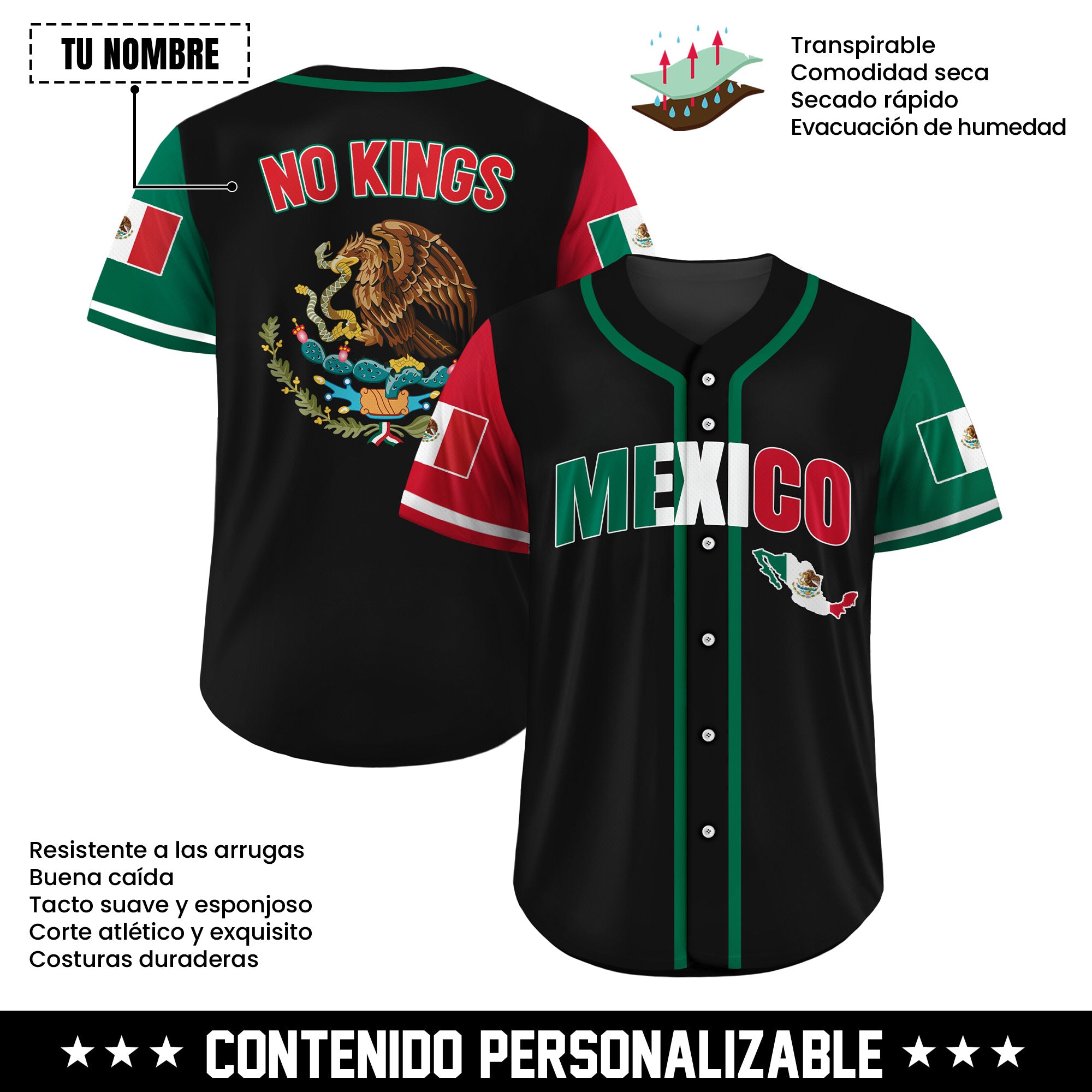 Jersey de Béisbol NO KINGS Orgullo Mexicano