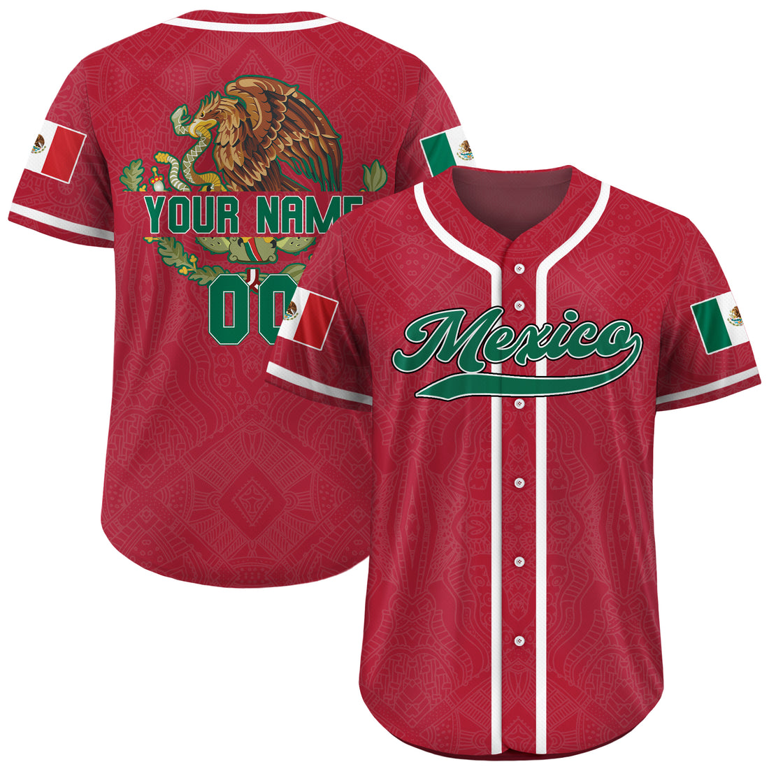 Jersey de Béisbol Personalizado Rojo Orgullo Mexicano