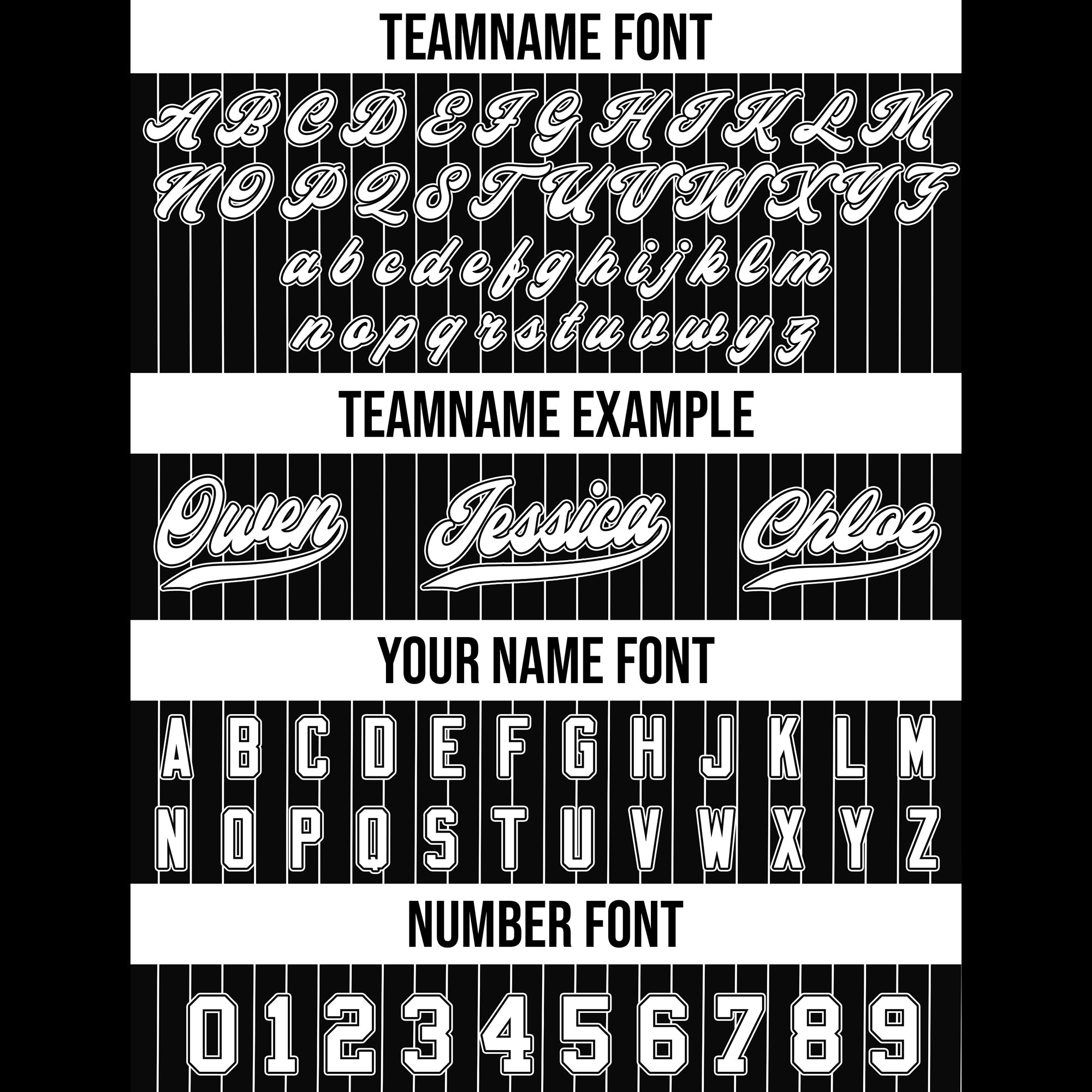 Personalized Black White Pinstriped Baseball Jersey