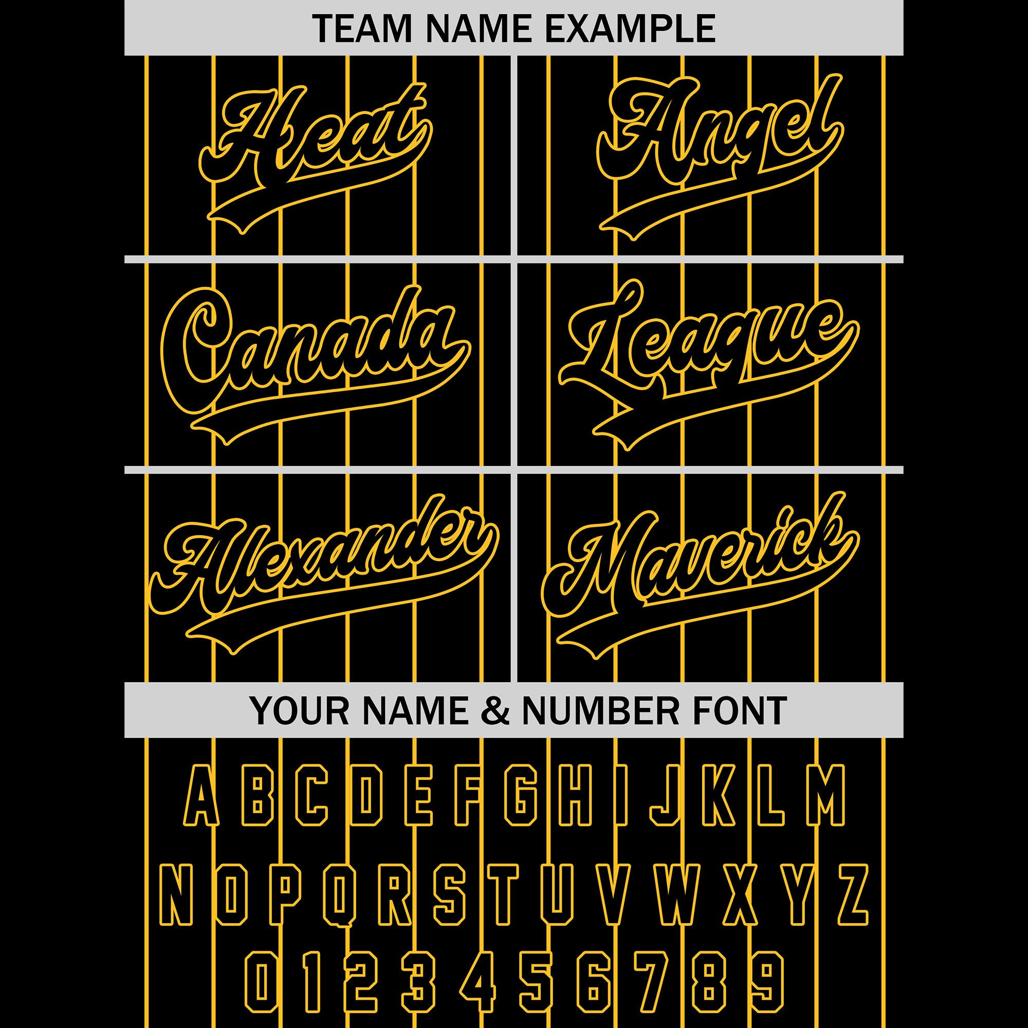 Personalized Black Yellow Striped Baseball Jersey