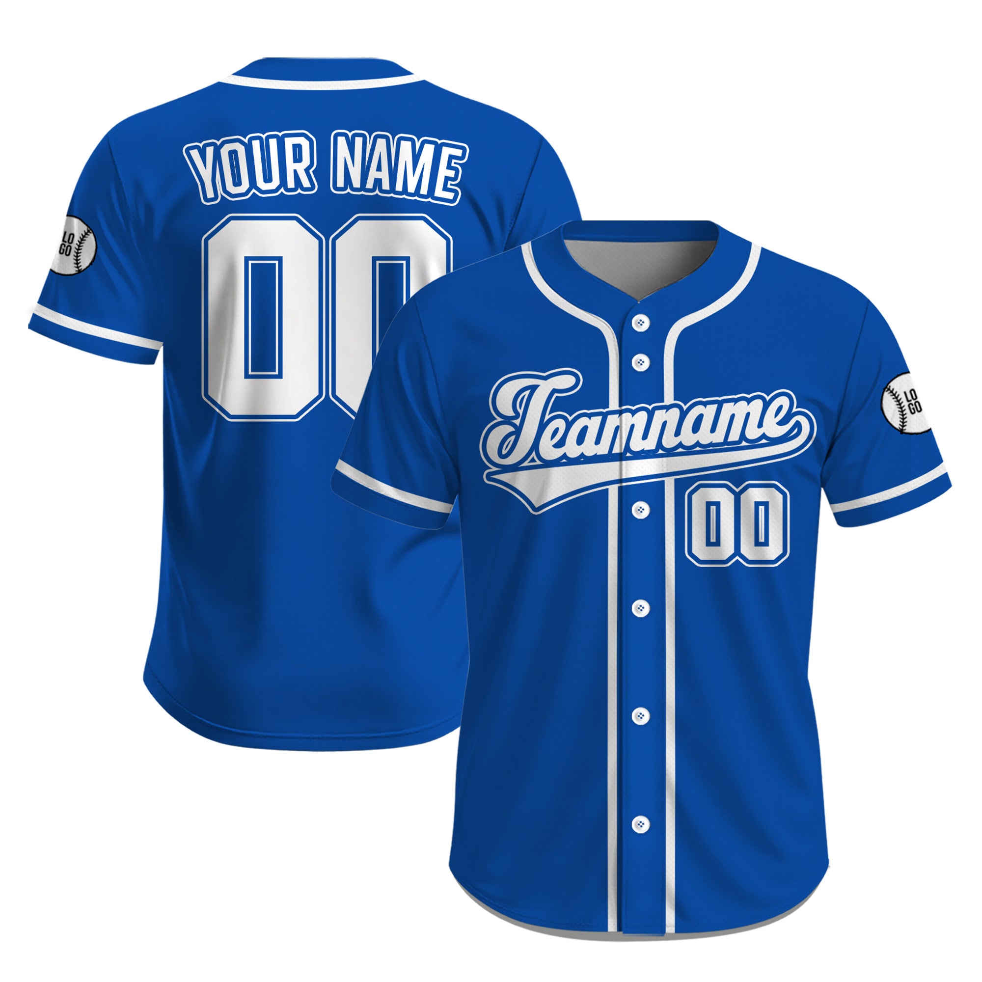 Personalized Classic Royal Blue White Baseball Jersey