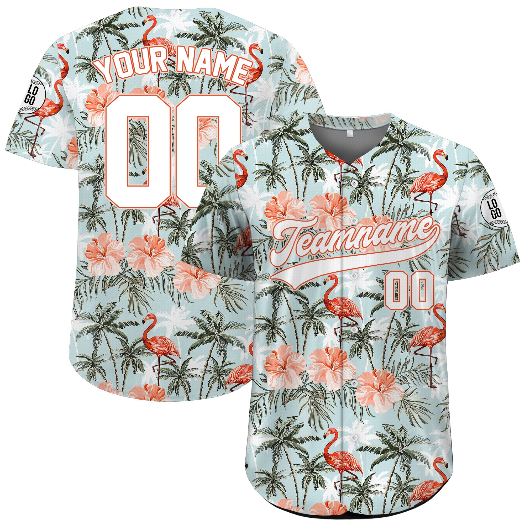 Personalized Flamingo Breeze Hawaiian Baseball Jersey