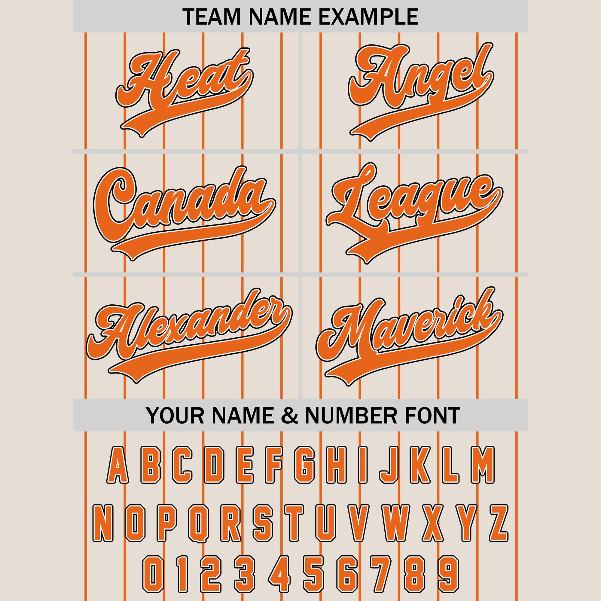 Personalized Gray and Orange Pinstripe Baseball Jersey