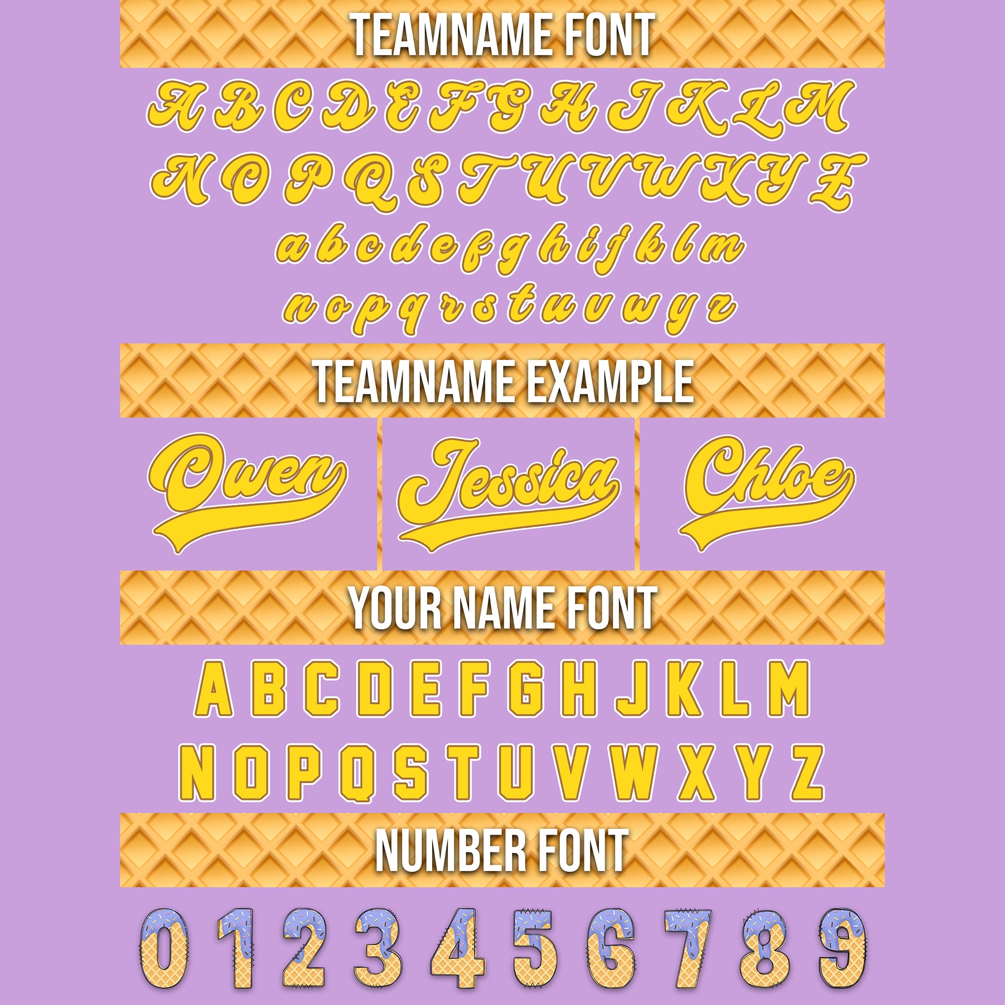 Personalized Lavender Swirl Ice Cream Baseball Jersey