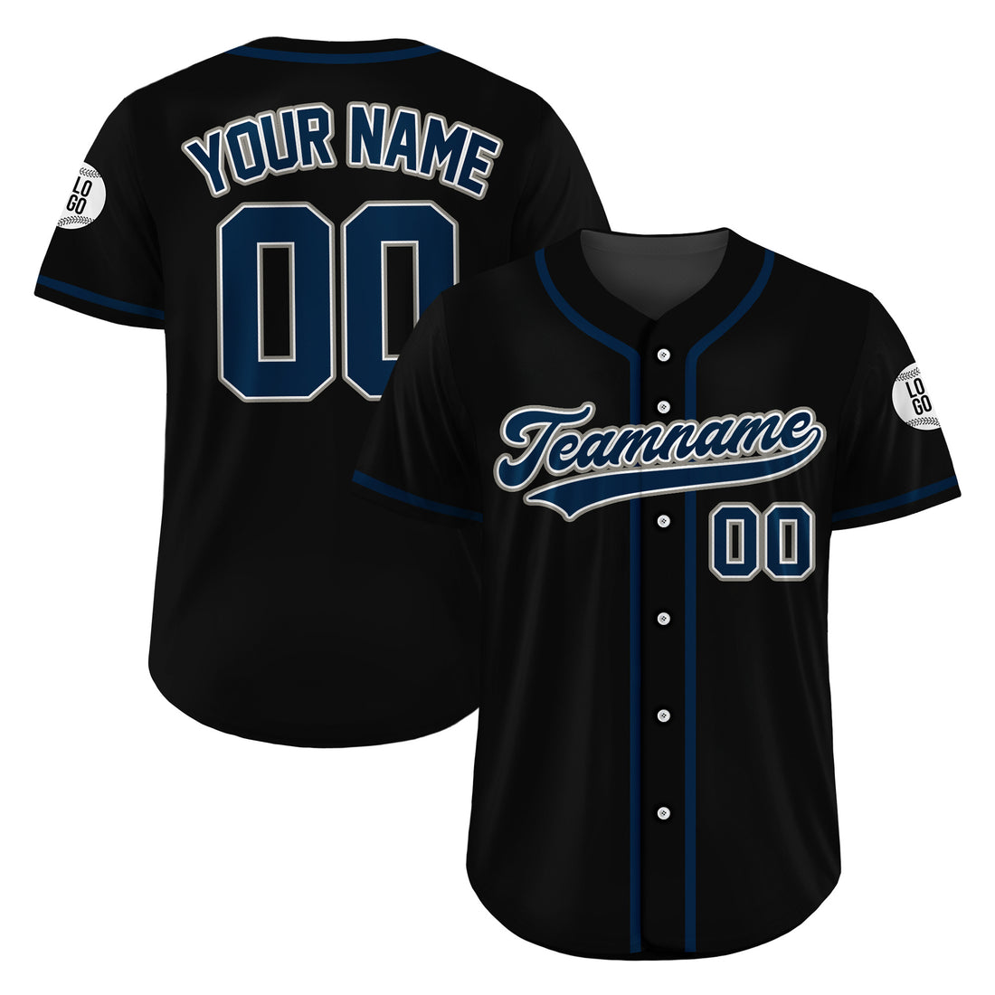 Personalized Midnight Edge Black Baseball Uniform