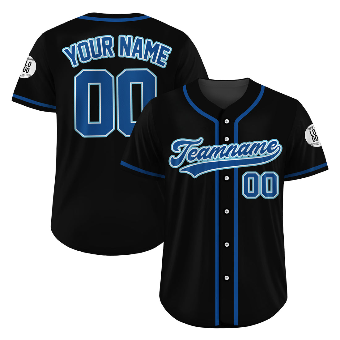 Personalized Midnight Ice Black Baseball Uniform