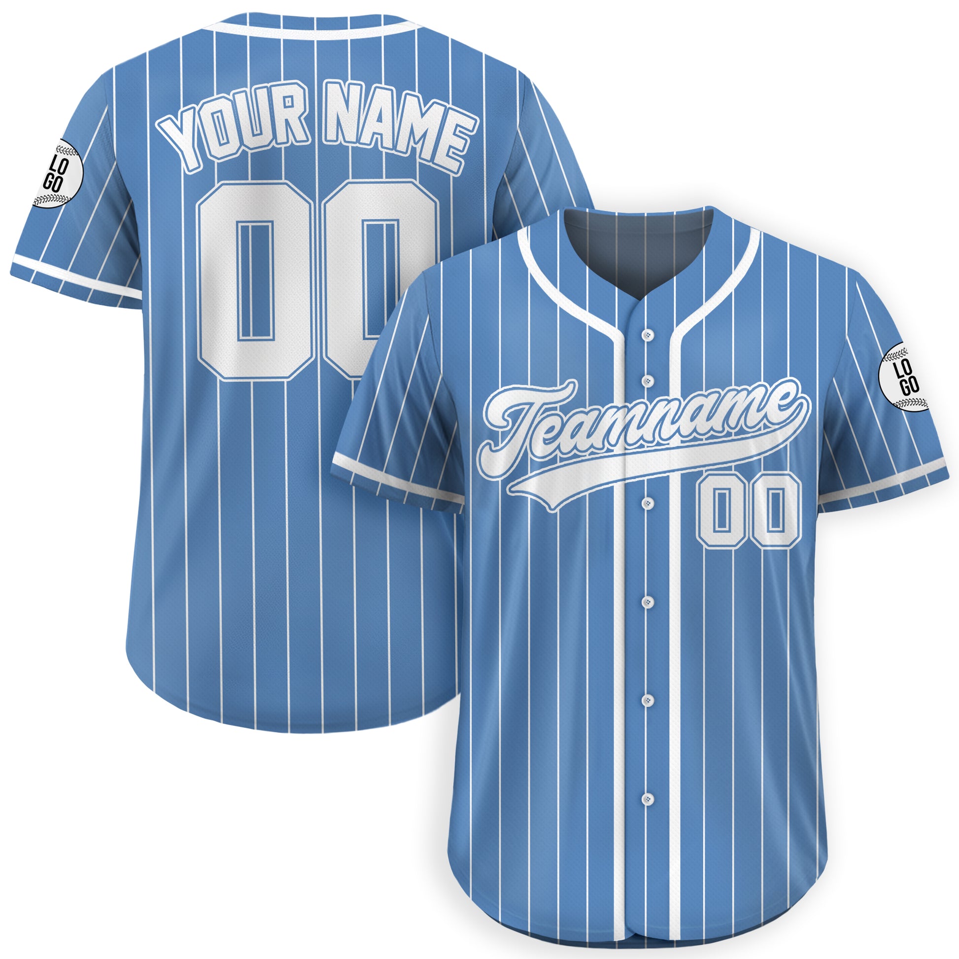 Personalized Navy White Pinstriped Baseball Uniform
