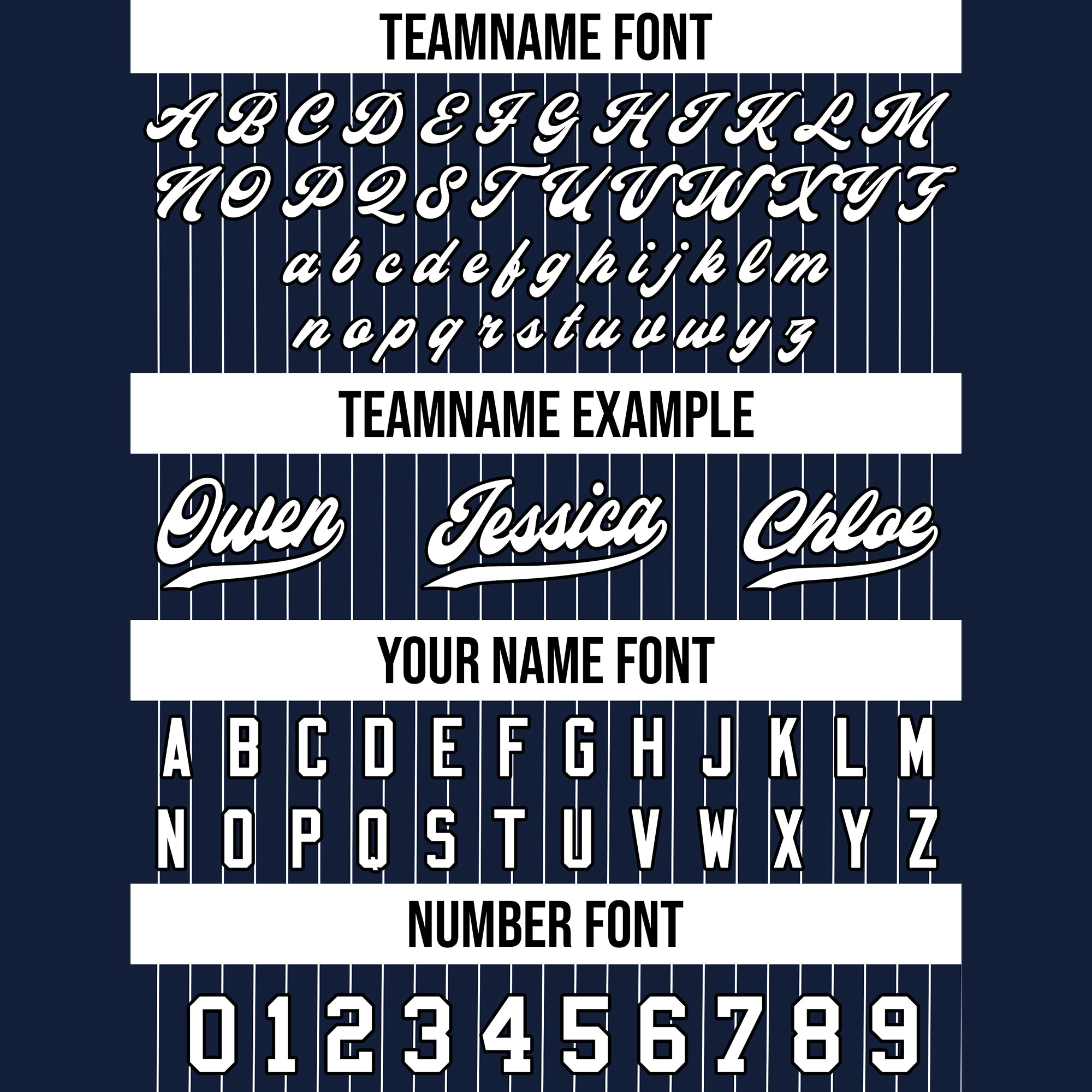 Personalized Navy White Thin Stripe Baseball Shirt