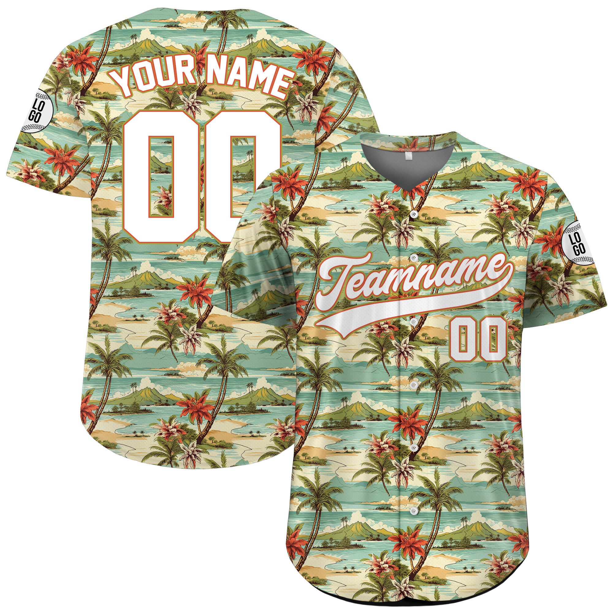 Personalized Vintage Island Hawaiian Baseball Jersey