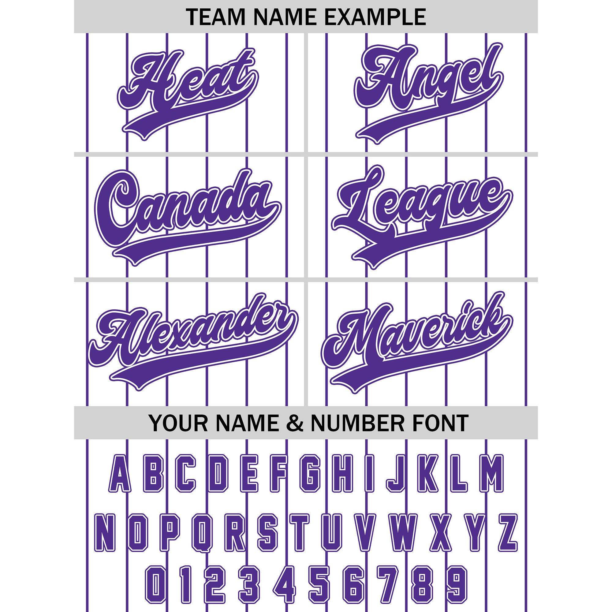 Personalized White Purple Vertical Stripe Baseball Uniform