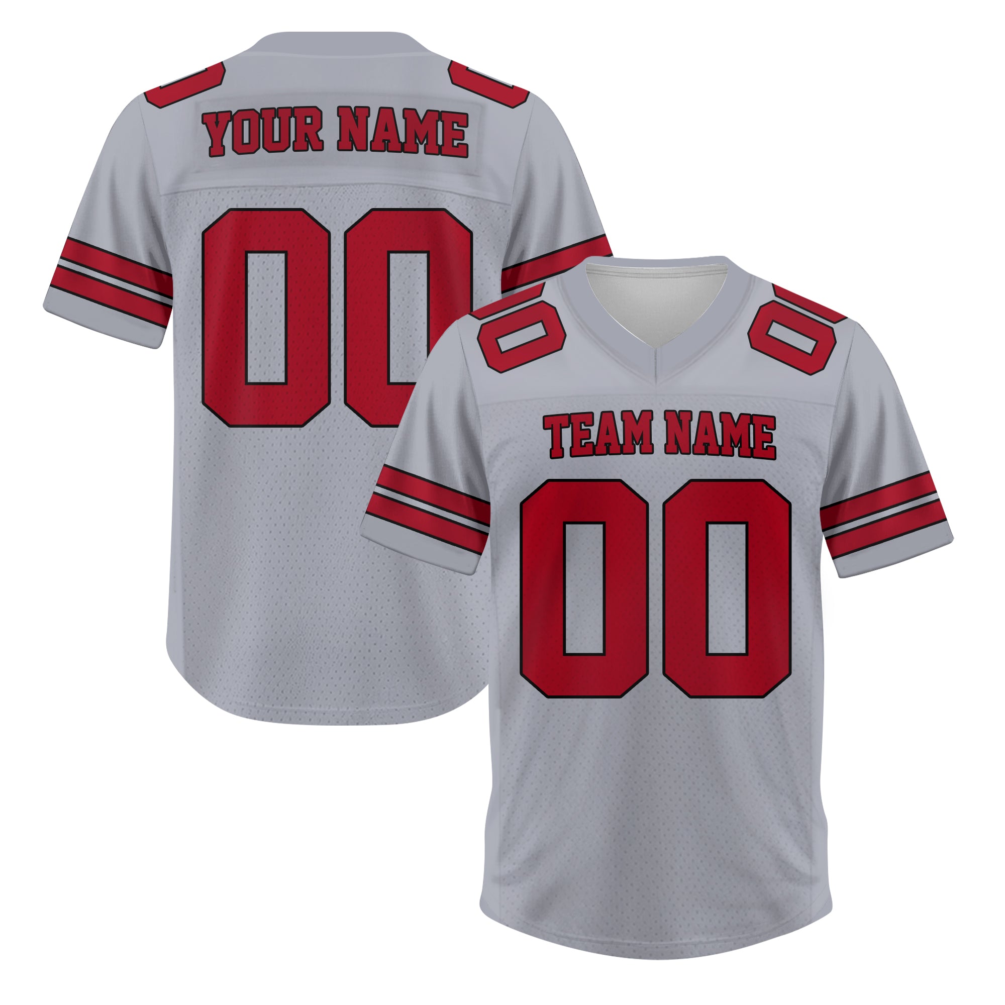 Personalized White Red Football Jersey, Custom Football Jersey For Men Women Youth Kid