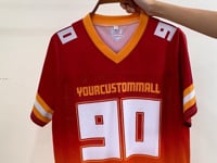 Custom Royal Blue Orange Gradient Football Jersey, Personalized Team Name Number Football Jersey for Men Women Youth