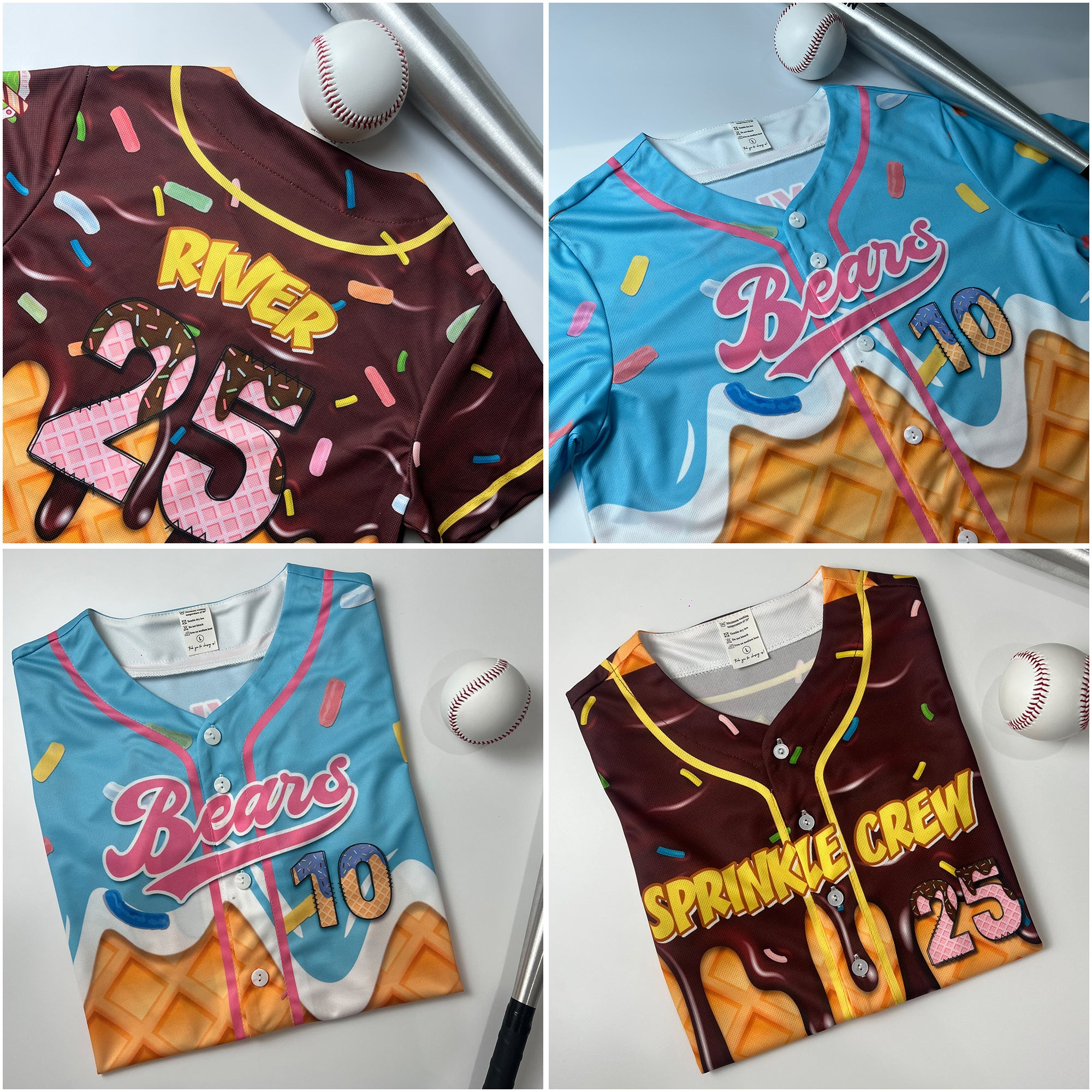 Personalized Chocolate Drip Sprinkle Baseball Jersey